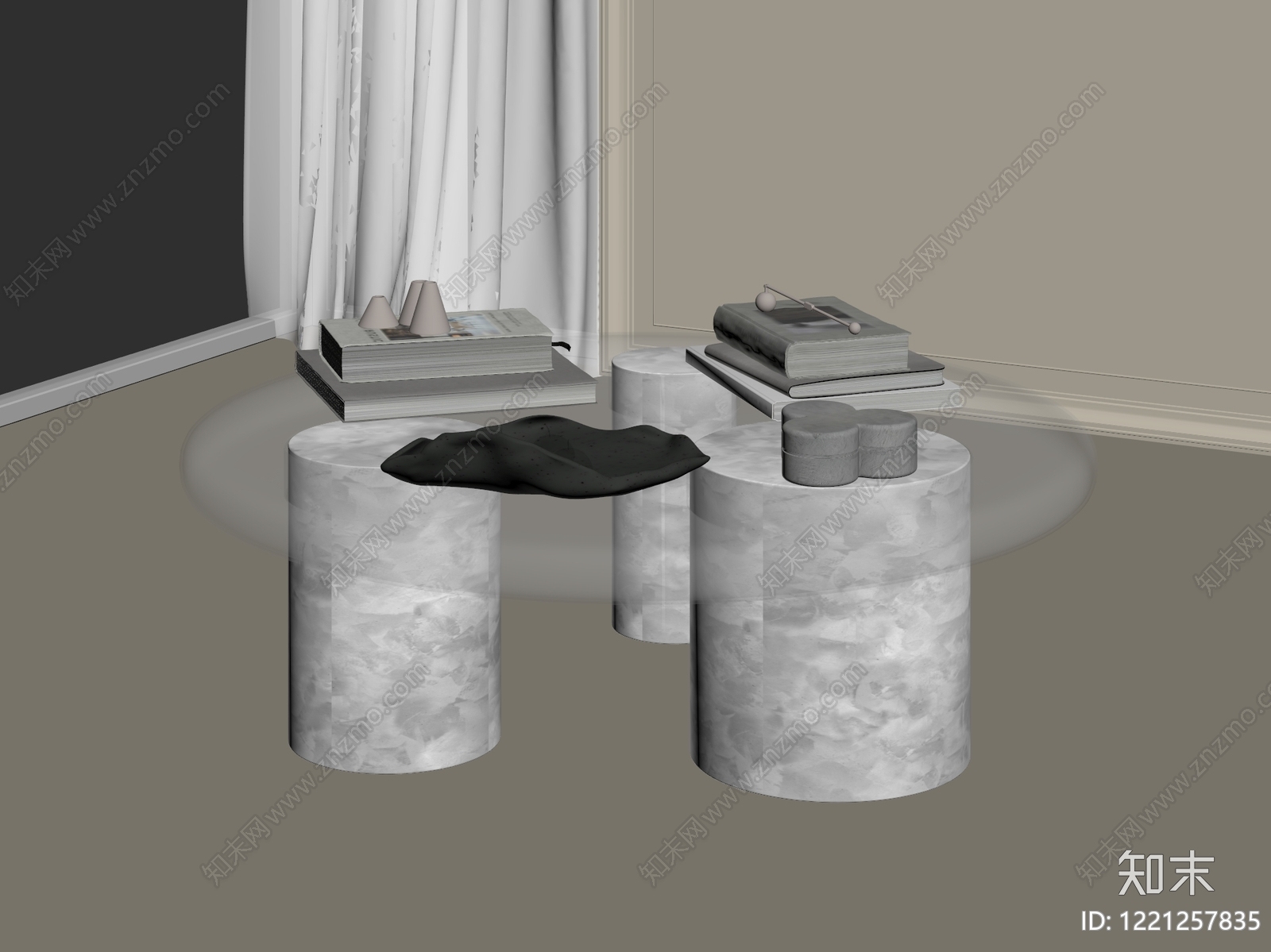 极简茶几3D模型下载【ID:1221257835】