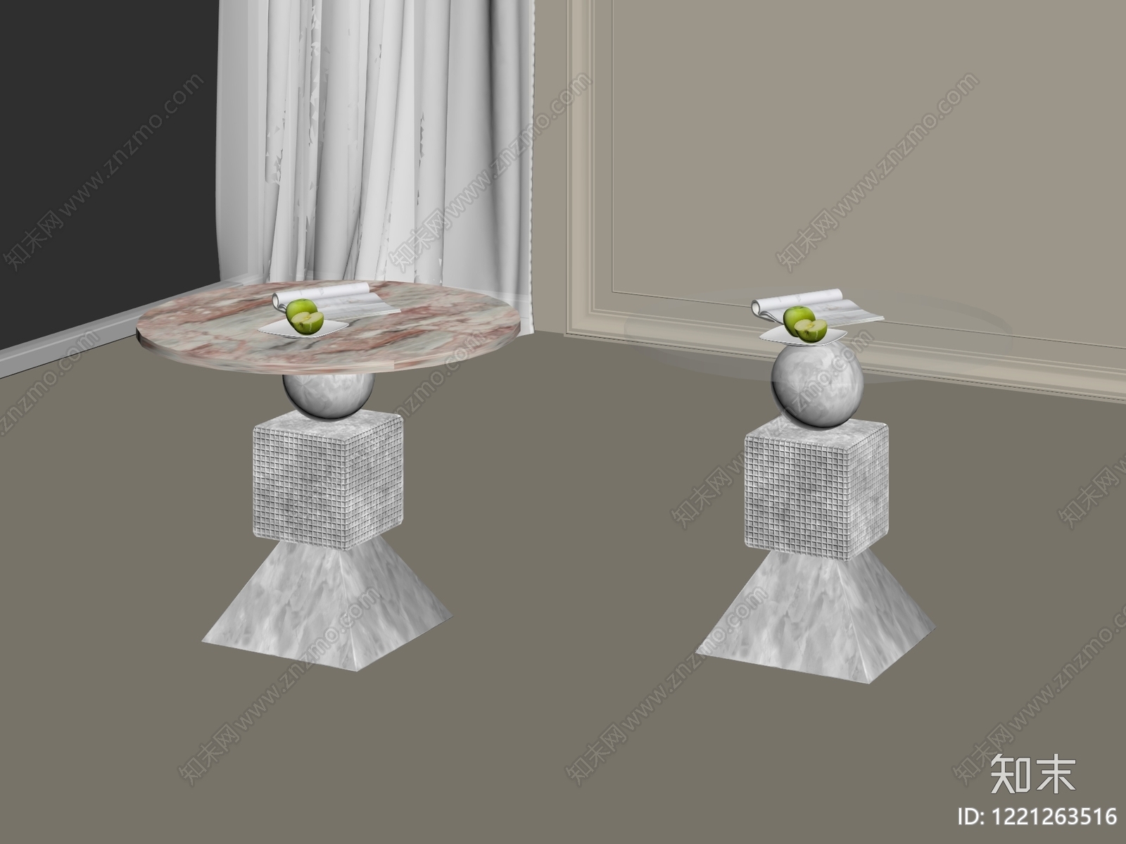 现代轻奢边几3D模型下载【ID:1221263516】