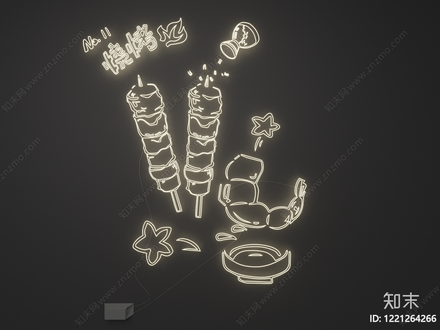 霓虹极简风霓虹灯SU模型下载【ID:1221264266】