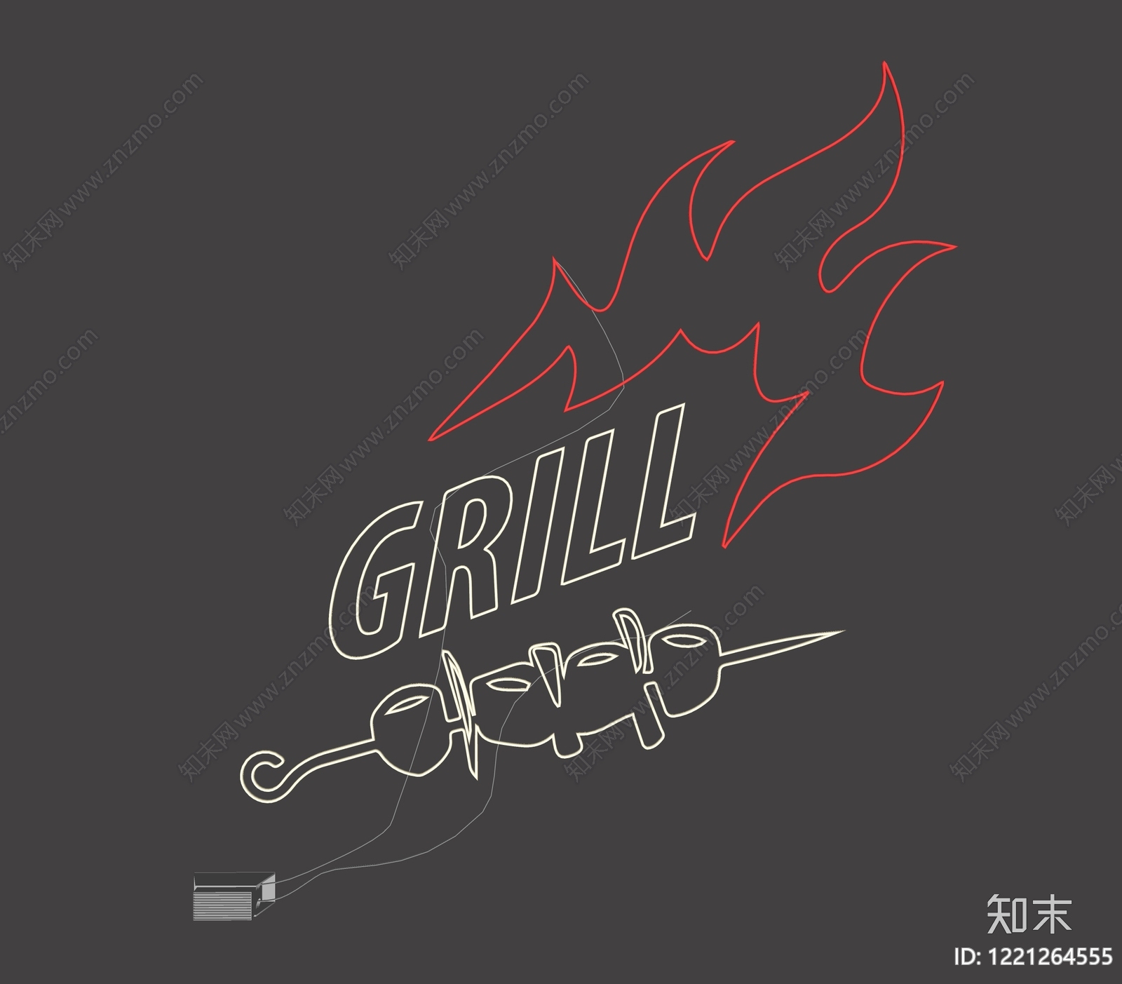 霓虹工业风霓虹灯SU模型下载【ID:1221264555】