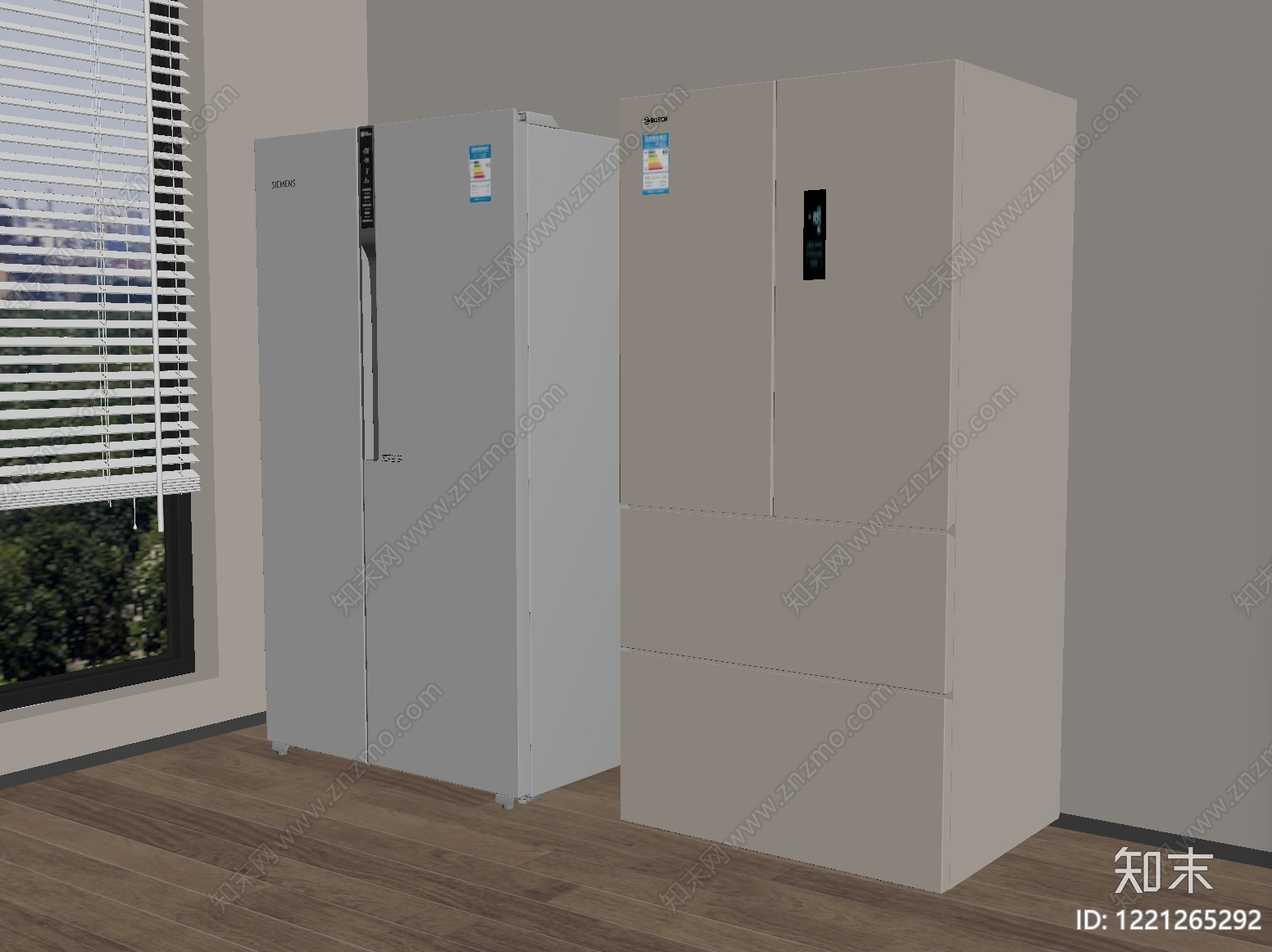 现代简约冰箱SU模型下载【ID:1221265292】