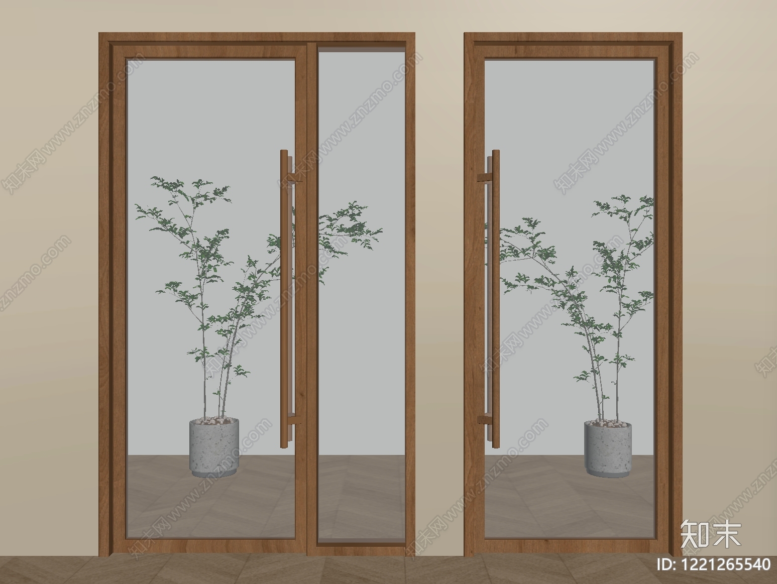 极简双开门SU模型下载【ID:1221265540】
