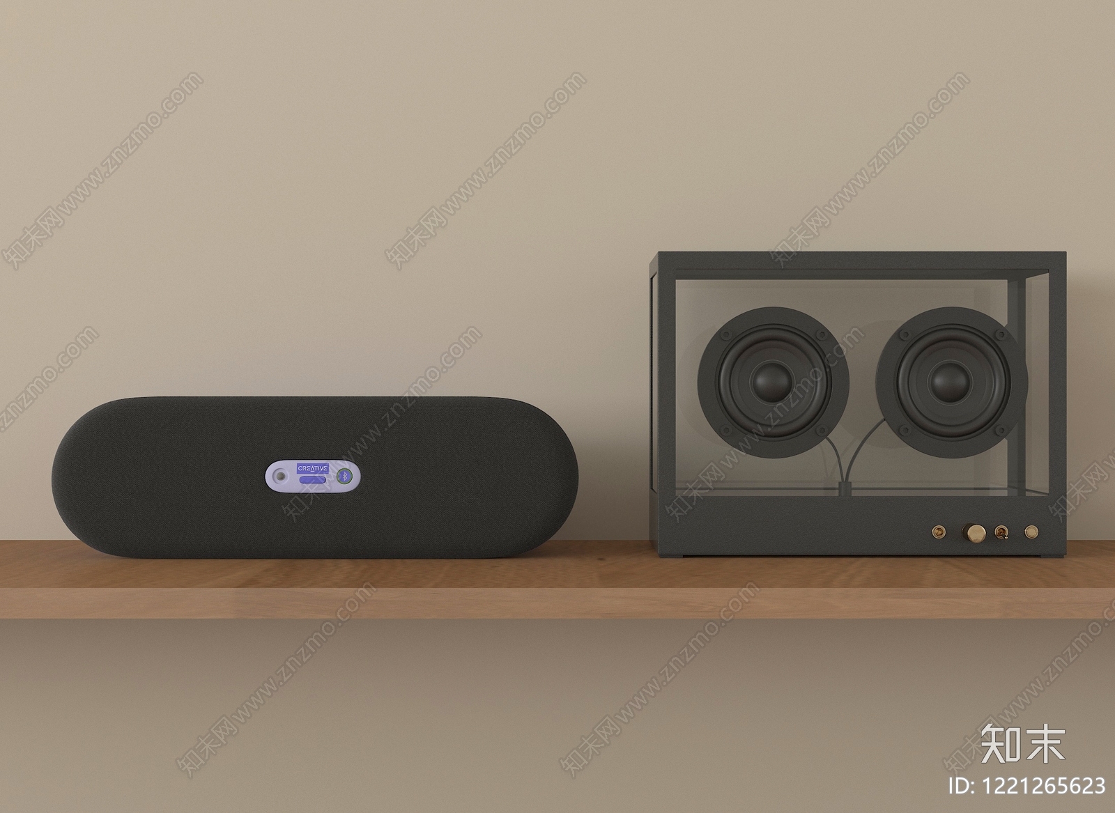 极简舞台音响3D模型渲染效果图