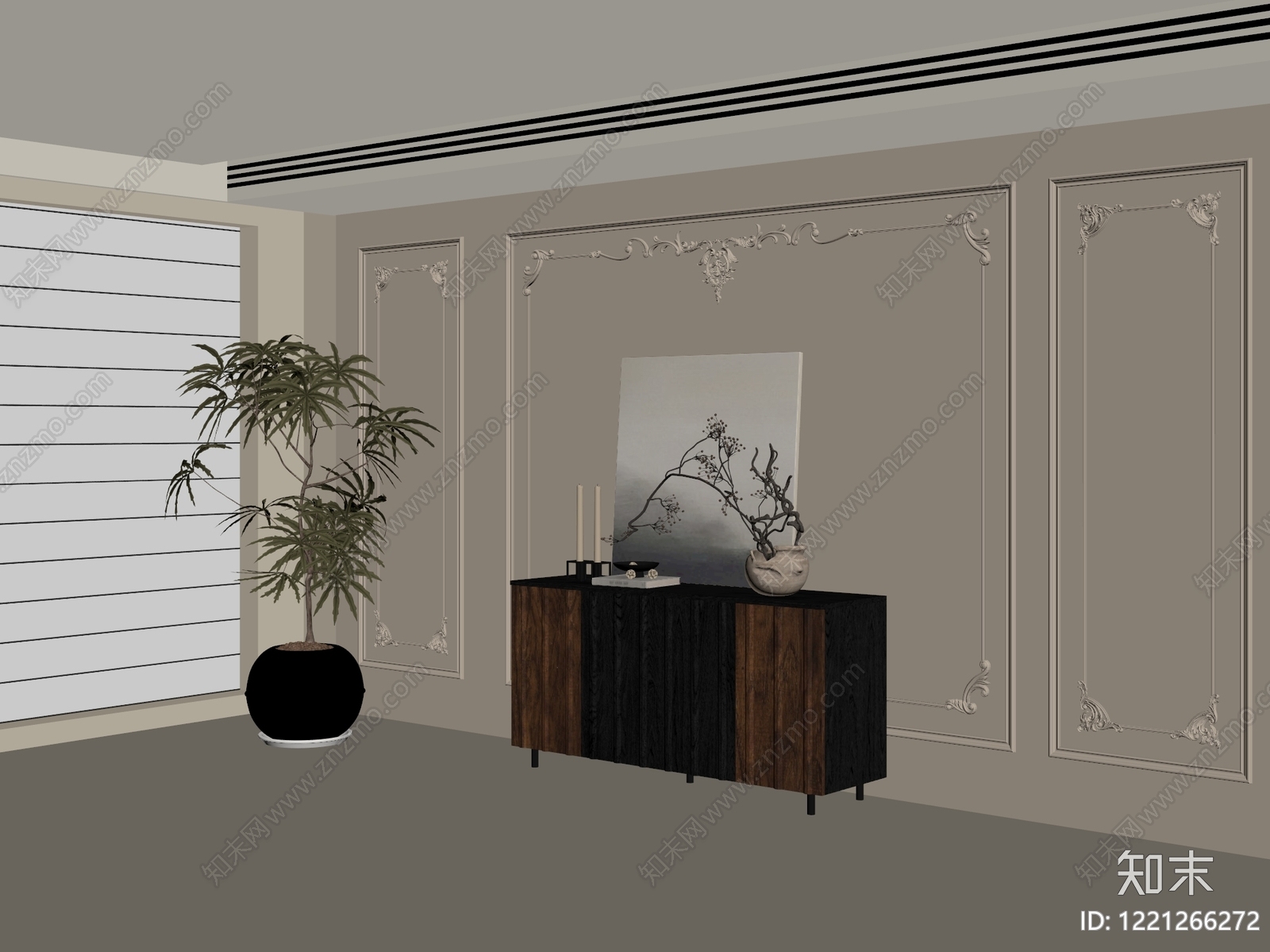 法式玄关SU模型下载【ID:1221266272】