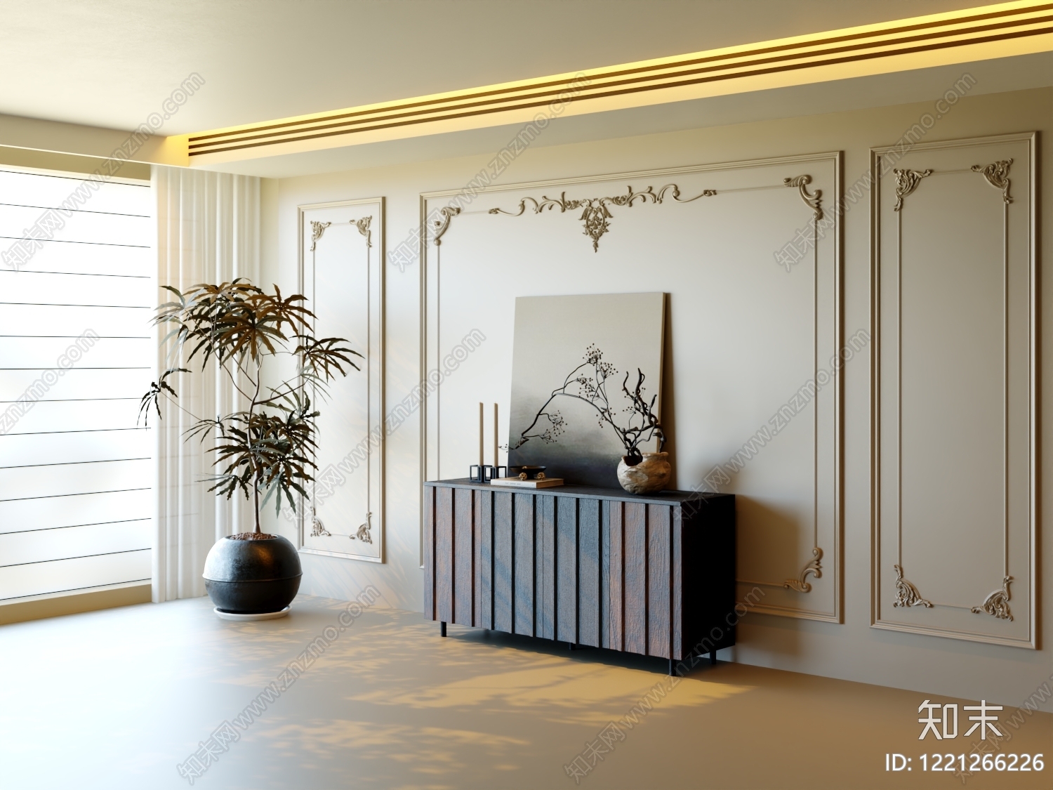 法式玄关3D模型下载【ID:1221266226】