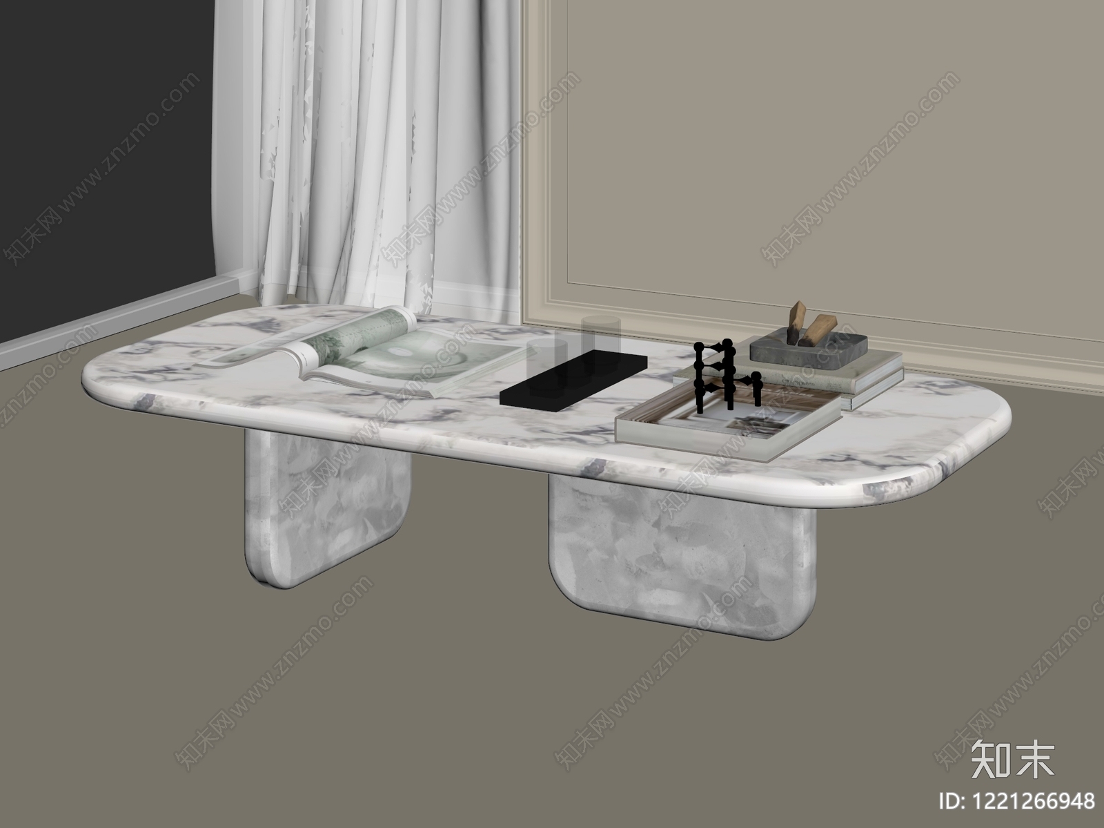 极简茶几3D模型下载【ID:1221266948】