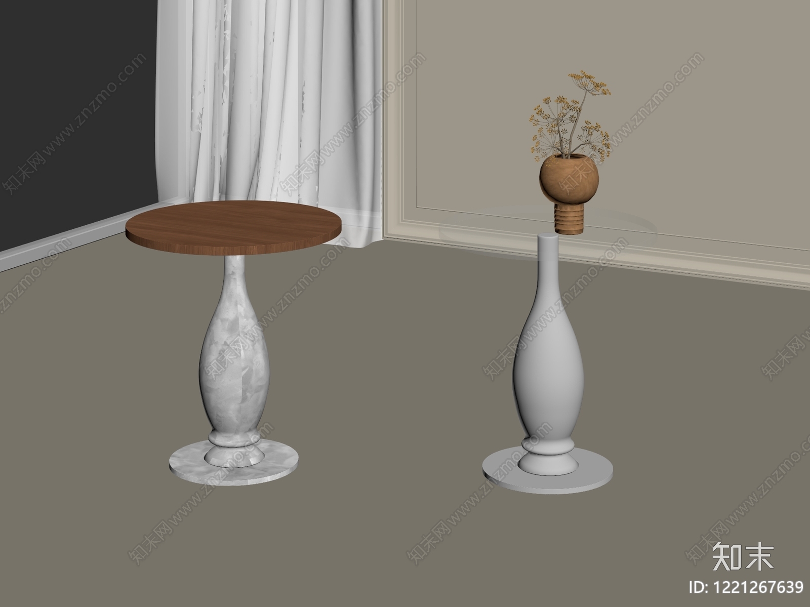 现代简约边几3D模型下载【ID:1221267639】