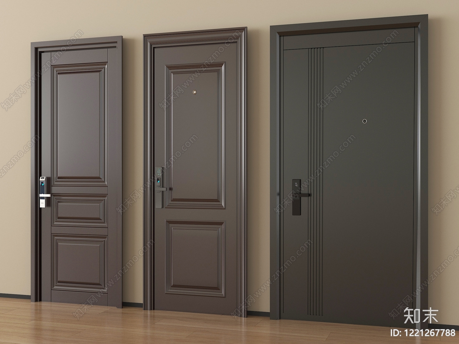 现代简约门组合3D模型下载【ID:1221267788】