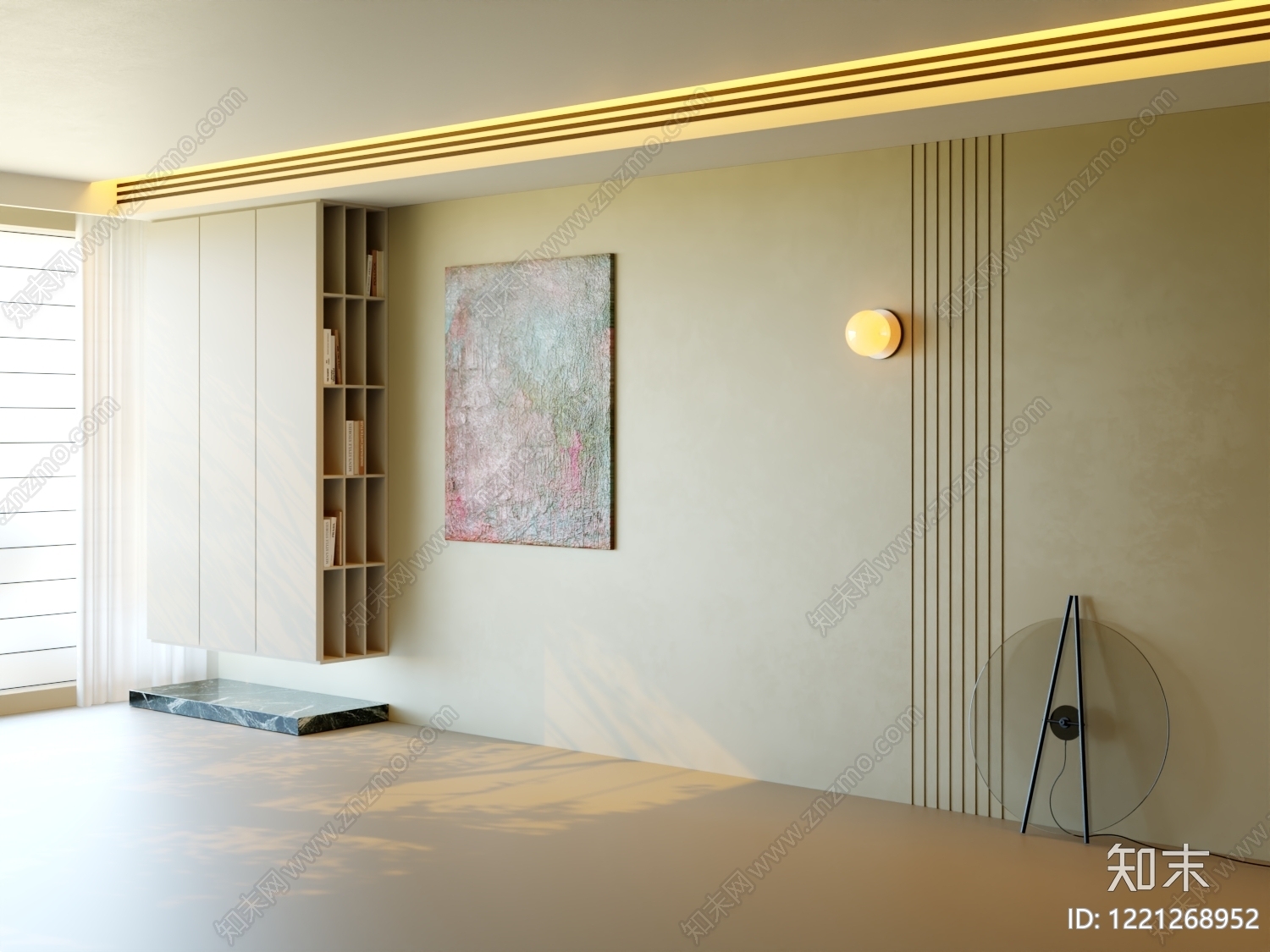 奶油风沙发背景墙3D模型下载【ID:1221268952】