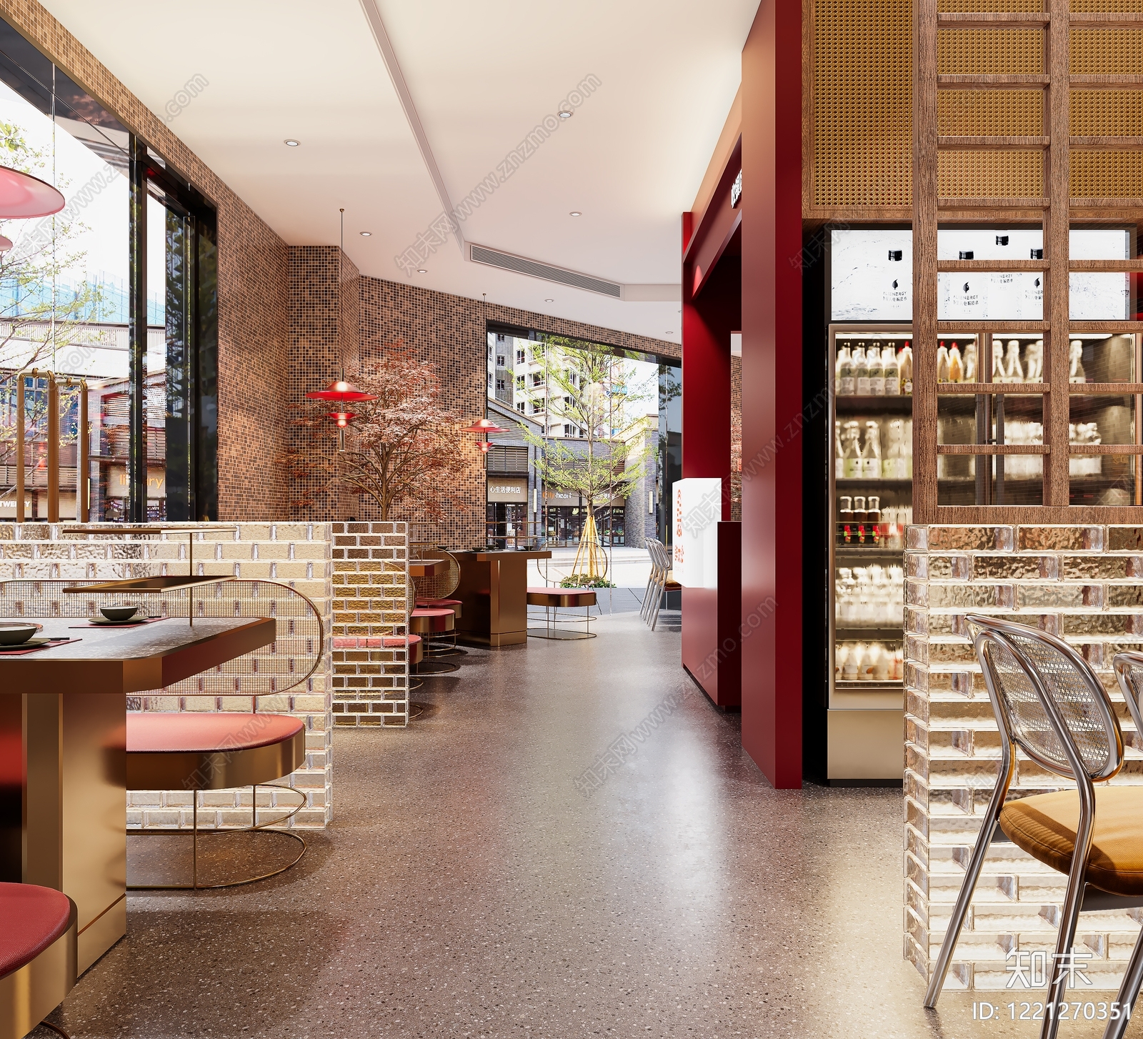 新中式烤肉店3D模型渲染效果图