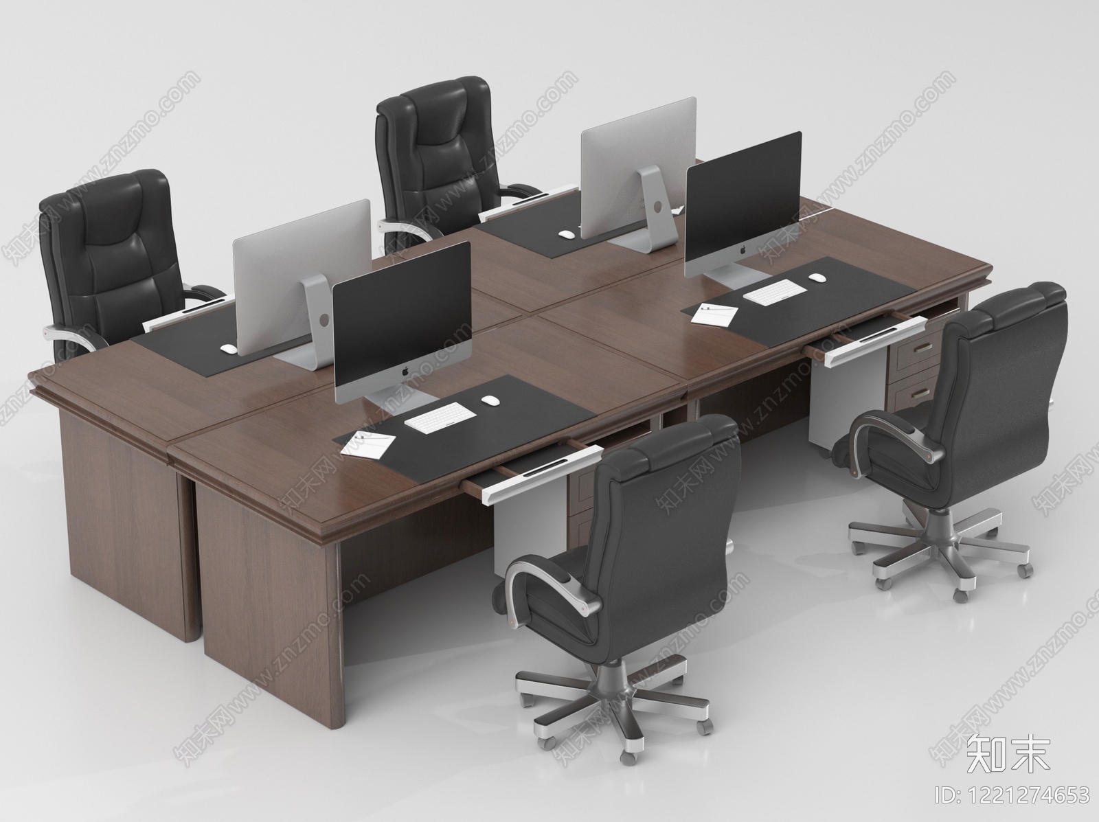 现代简约办公桌椅3D模型下载【ID:1221274653】