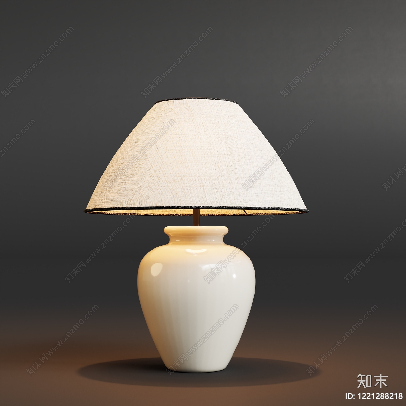 奶油风台灯3D模型下载【ID:1221288218】