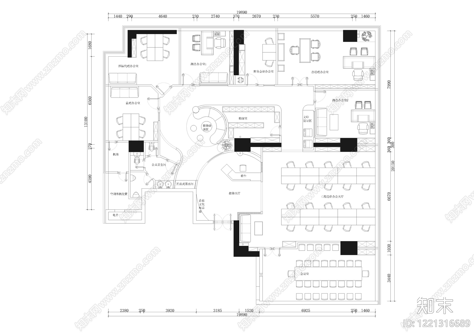 工作室cad施工图下载【ID:1221316689】