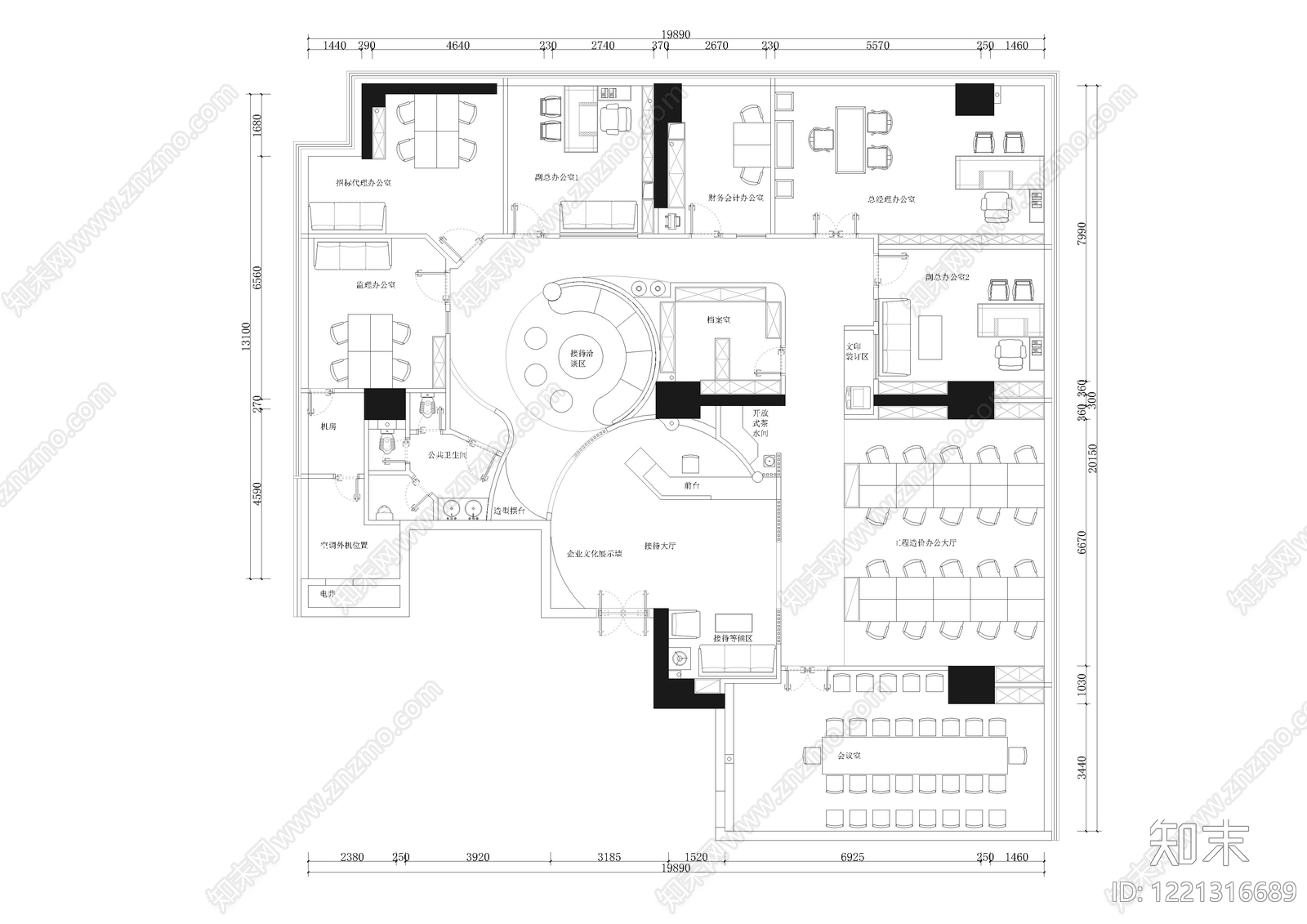 工作室cad施工图下载【ID:1221316689】