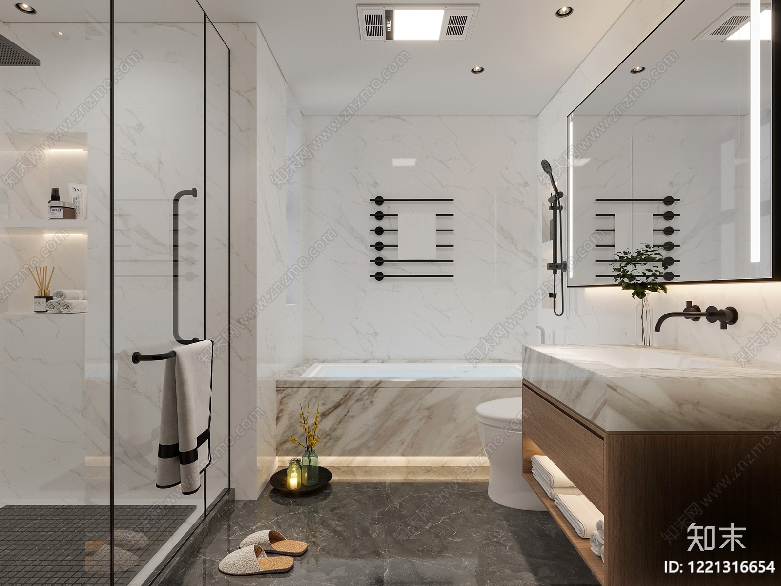 极简卫生间3D模型下载【ID:1221316654】