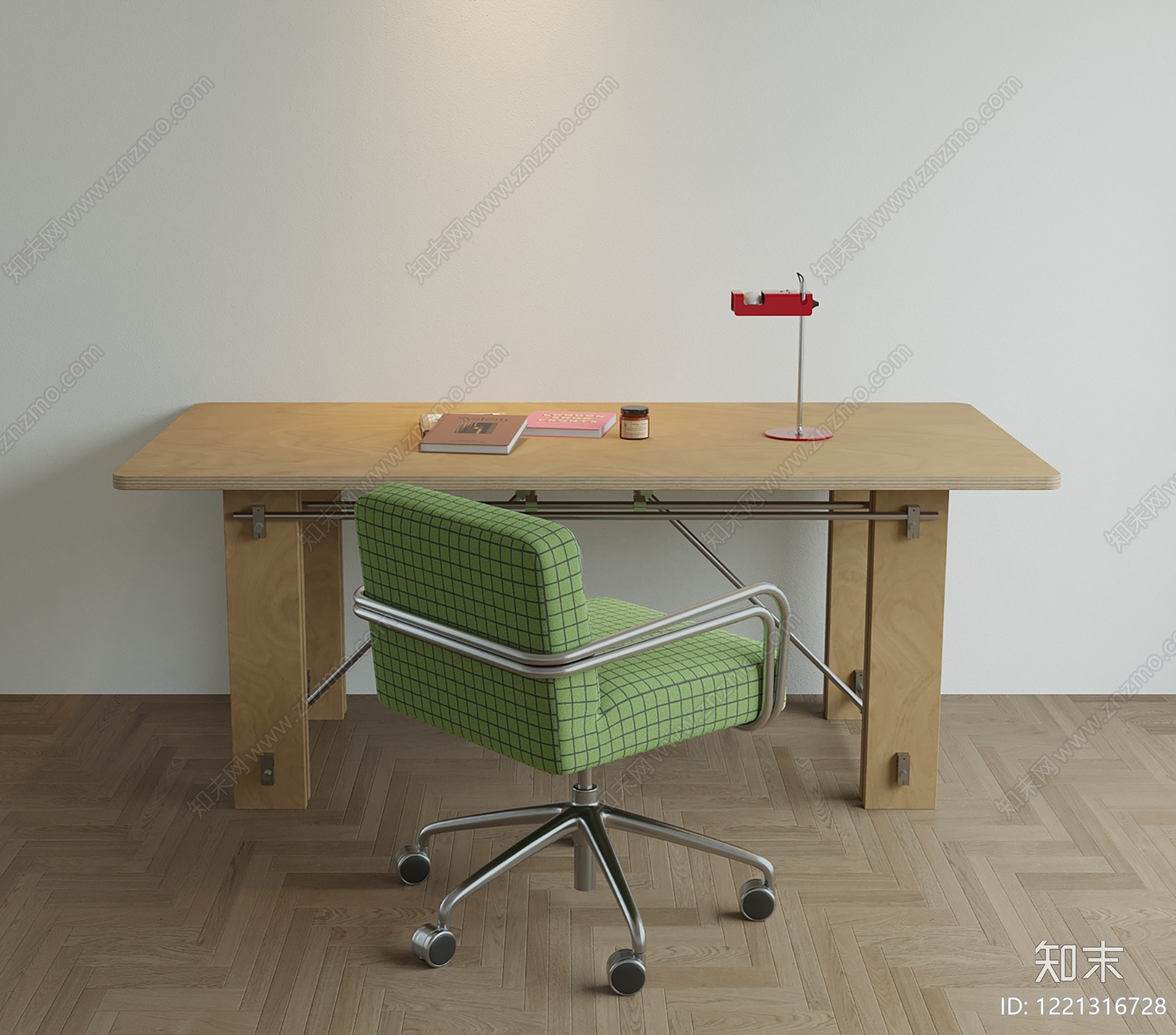 现代简约书桌椅3D模型下载【ID:1221316728】