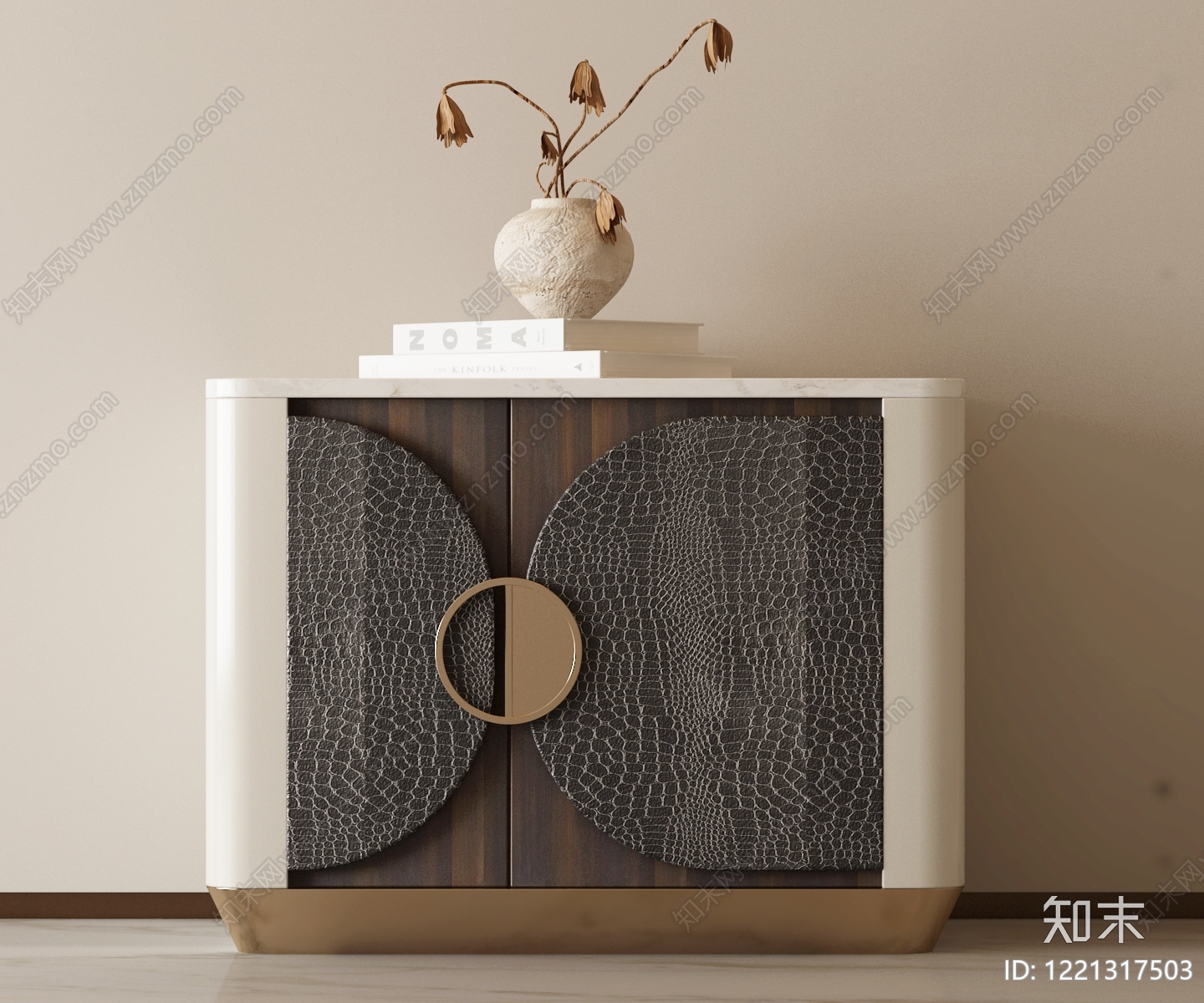 意式轻奢床头柜3D模型下载【ID:1221317503】
