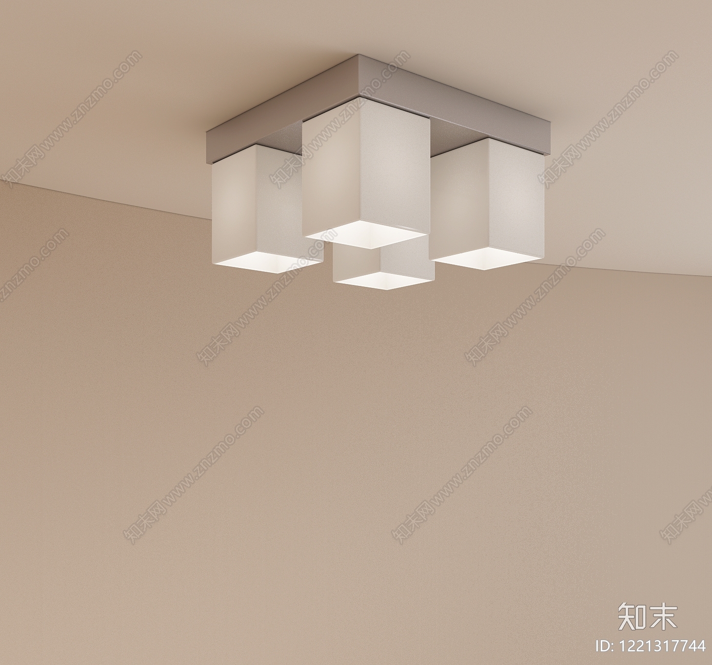 极简吸顶灯SU模型下载【ID:1221317744】