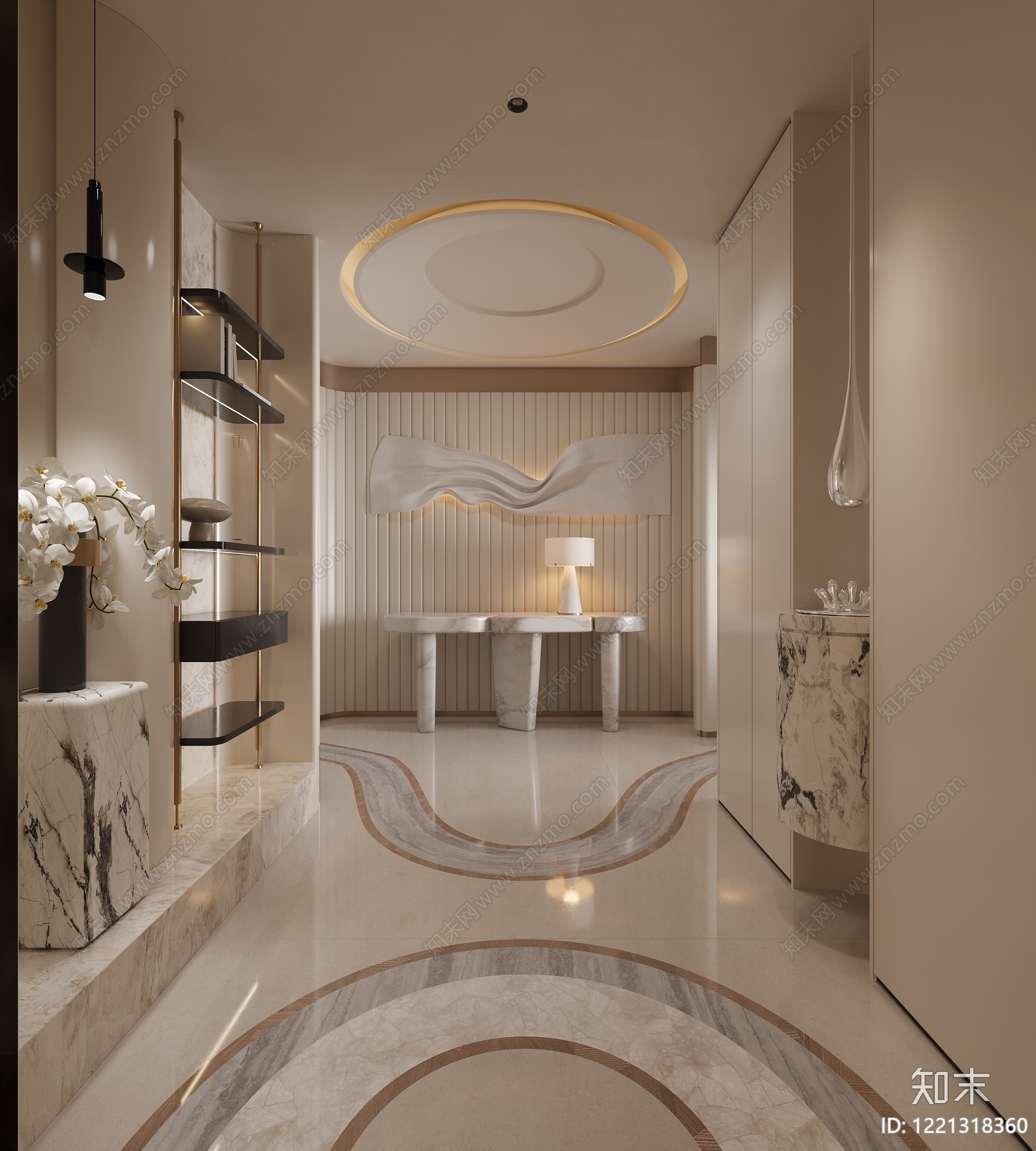 意式轻奢玄关3D模型下载【ID:1221318360】