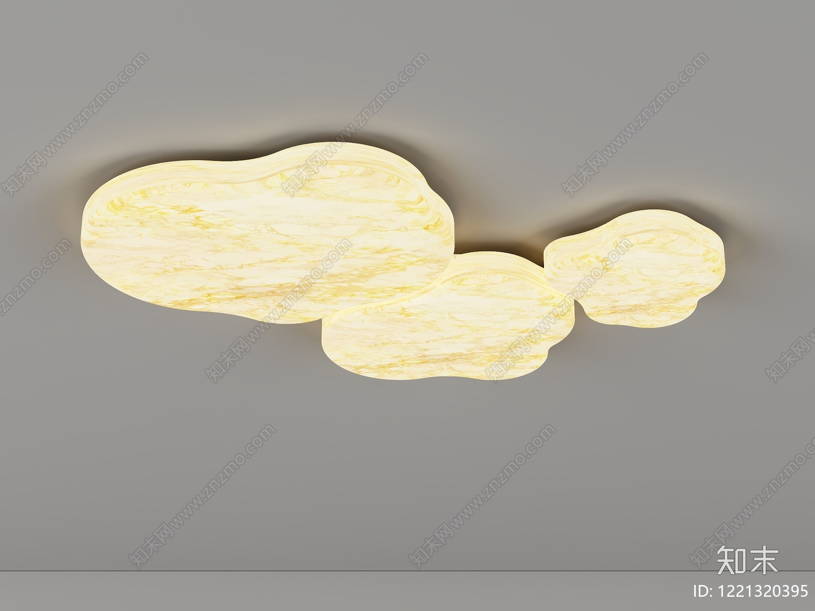 新中式儿童房吸顶灯3D模型渲染效果图