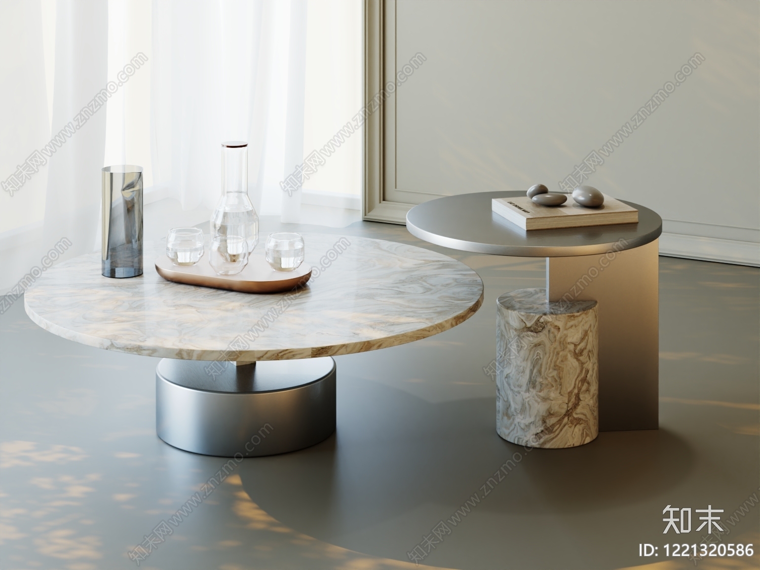 意式极简茶几3D模型下载【ID:1221320586】