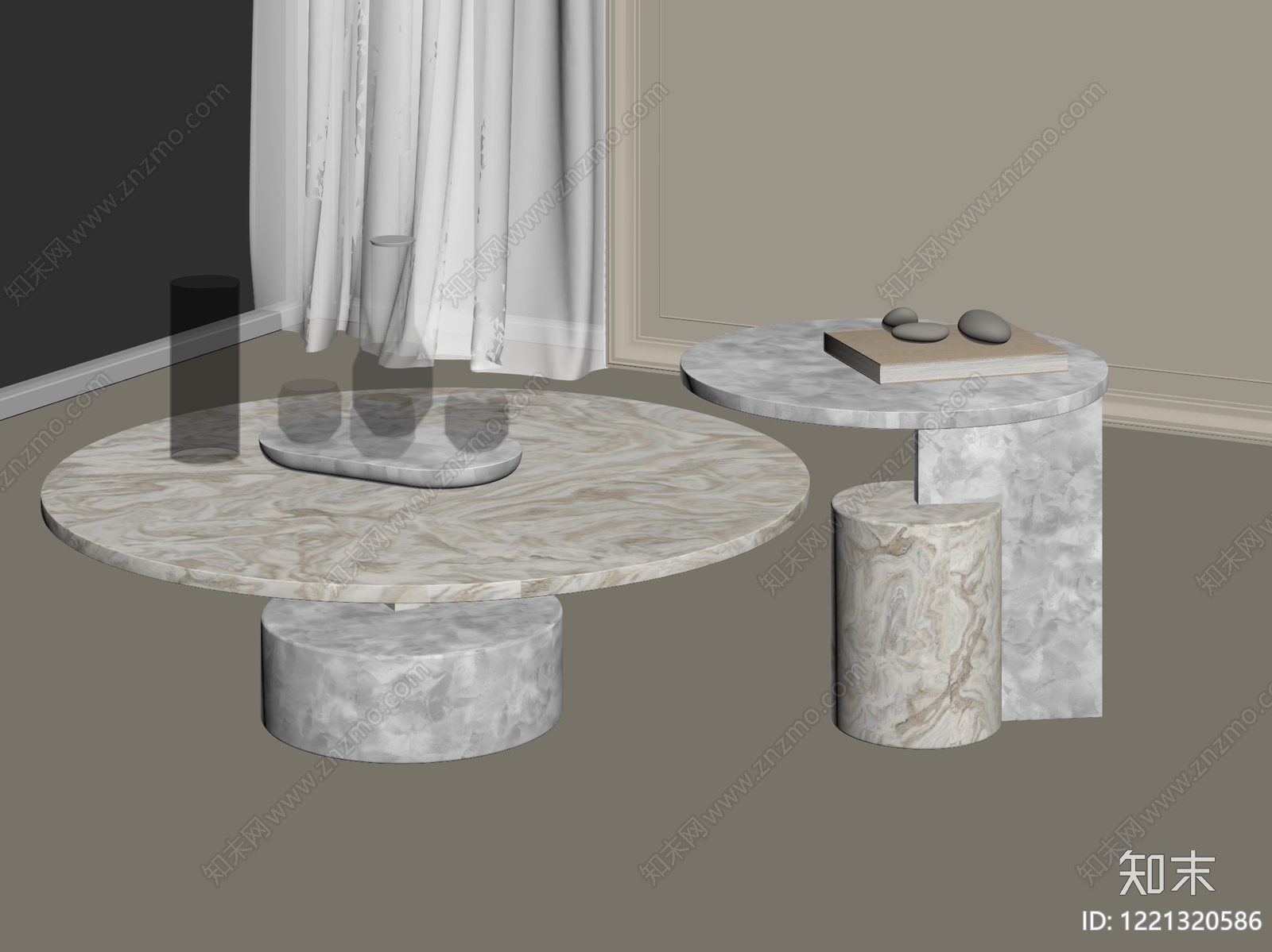 意式极简茶几3D模型下载【ID:1221320586】