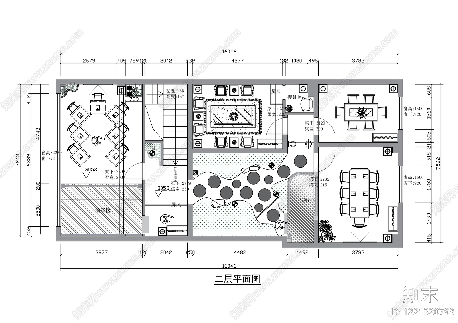 休闲娱乐空间cad施工图下载【ID:1221320793】