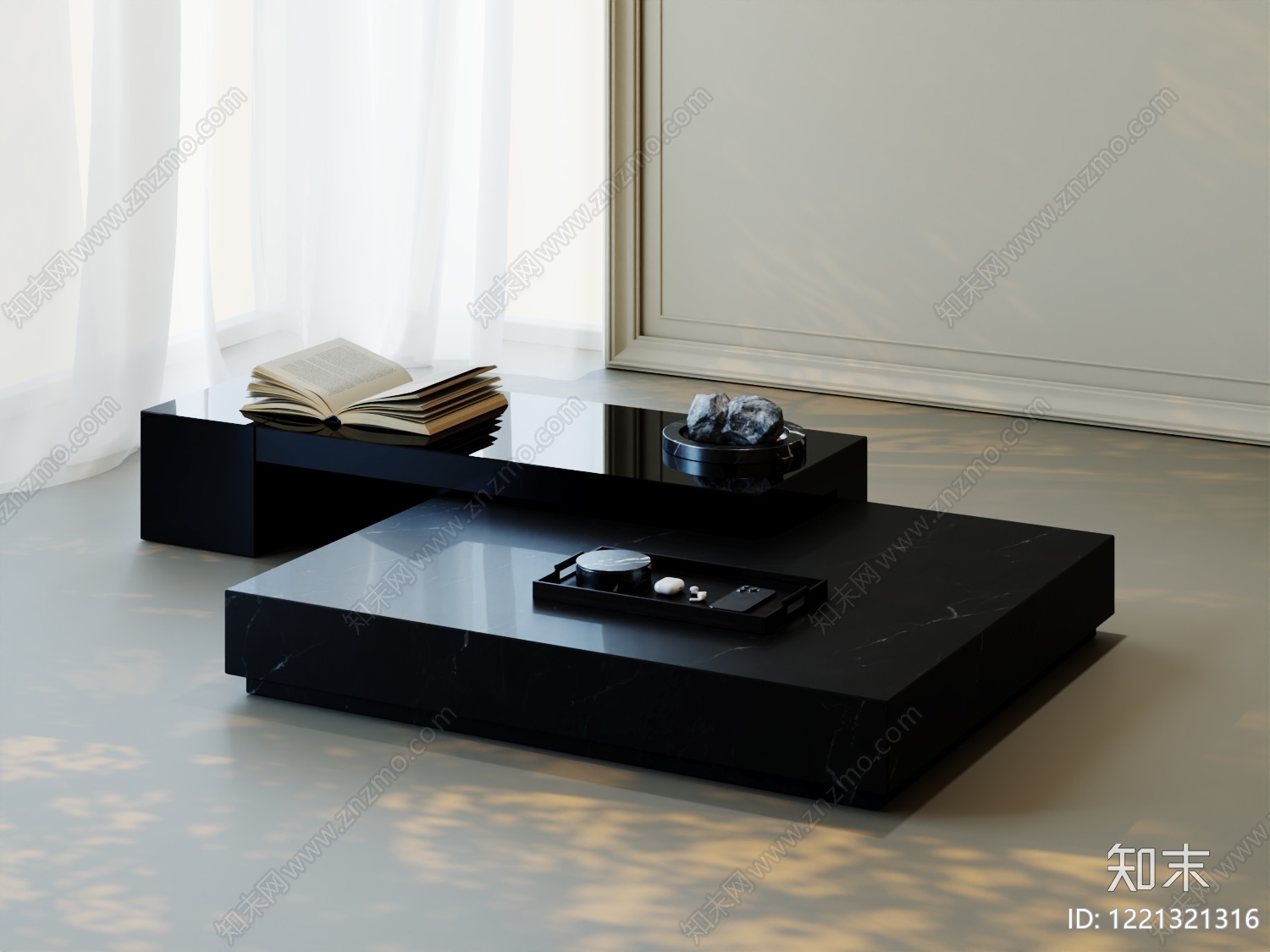 极简茶几3D模型下载【ID:1221321316】