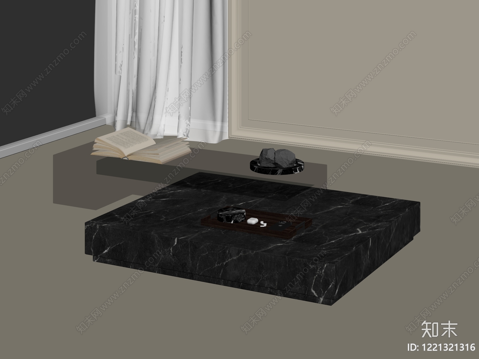 极简茶几3D模型下载【ID:1221321316】