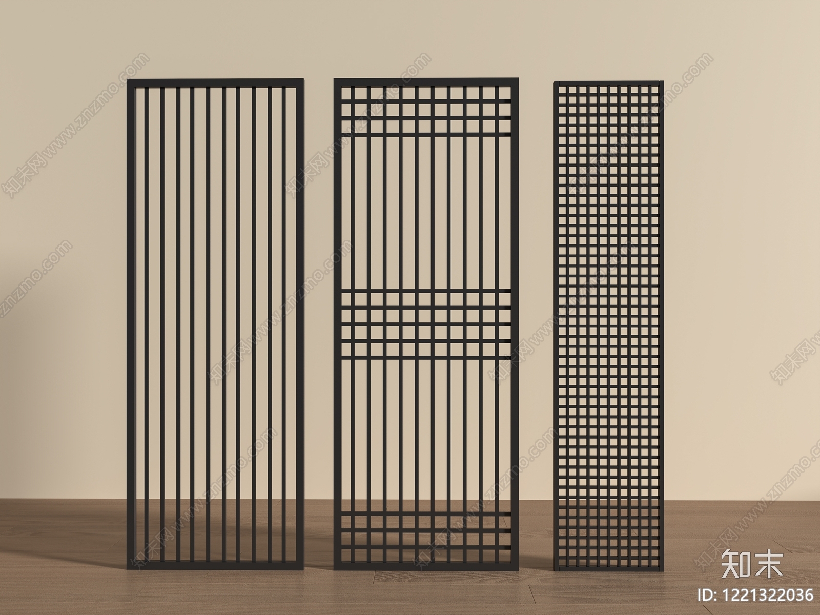 新中式隔断3D模型下载【ID:1221322036】