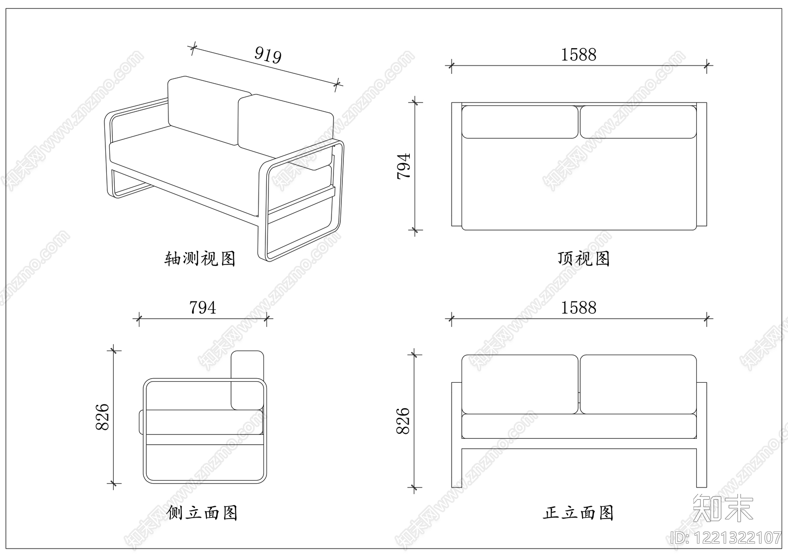 家具图库cad施工图下载【ID:1221322107】