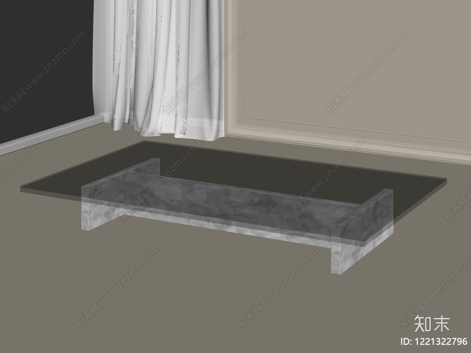 极简茶几3D模型下载【ID:1221322796】