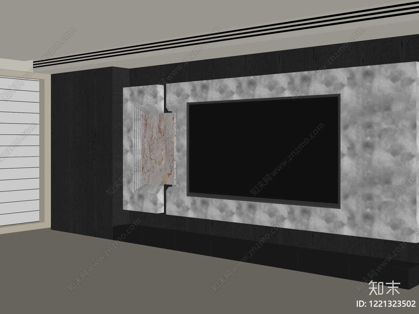 极简主义电视背景墙3D模型下载【ID:1221323502】
