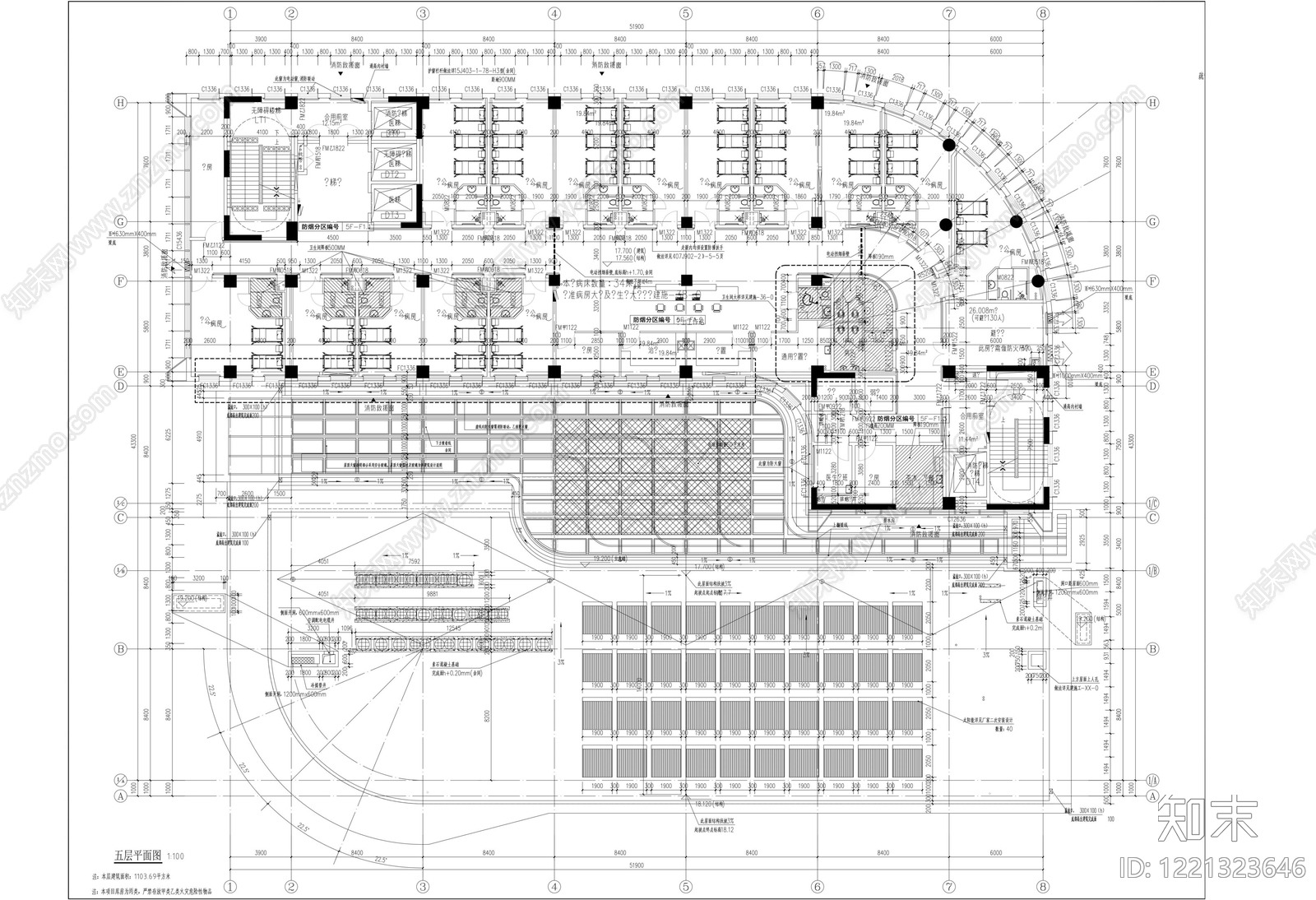 医院建筑cad施工图下载【ID:1221323646】
