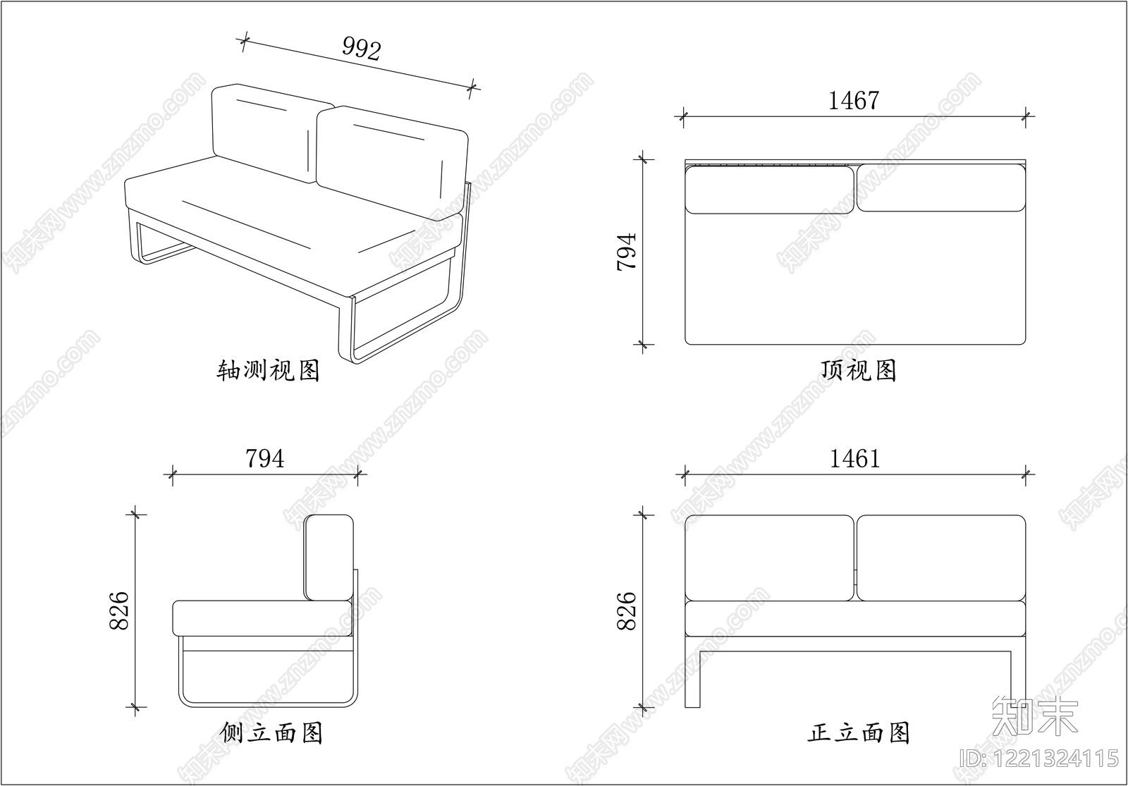极简家具图库CAD图纸