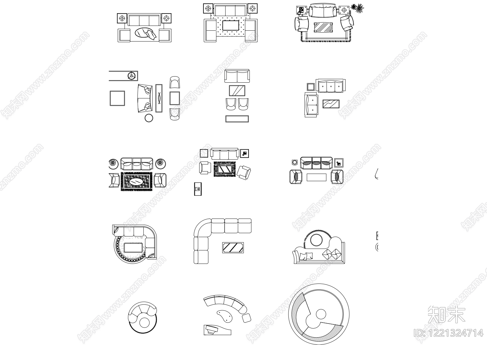 家具图库cad施工图下载【ID:1221324714】
