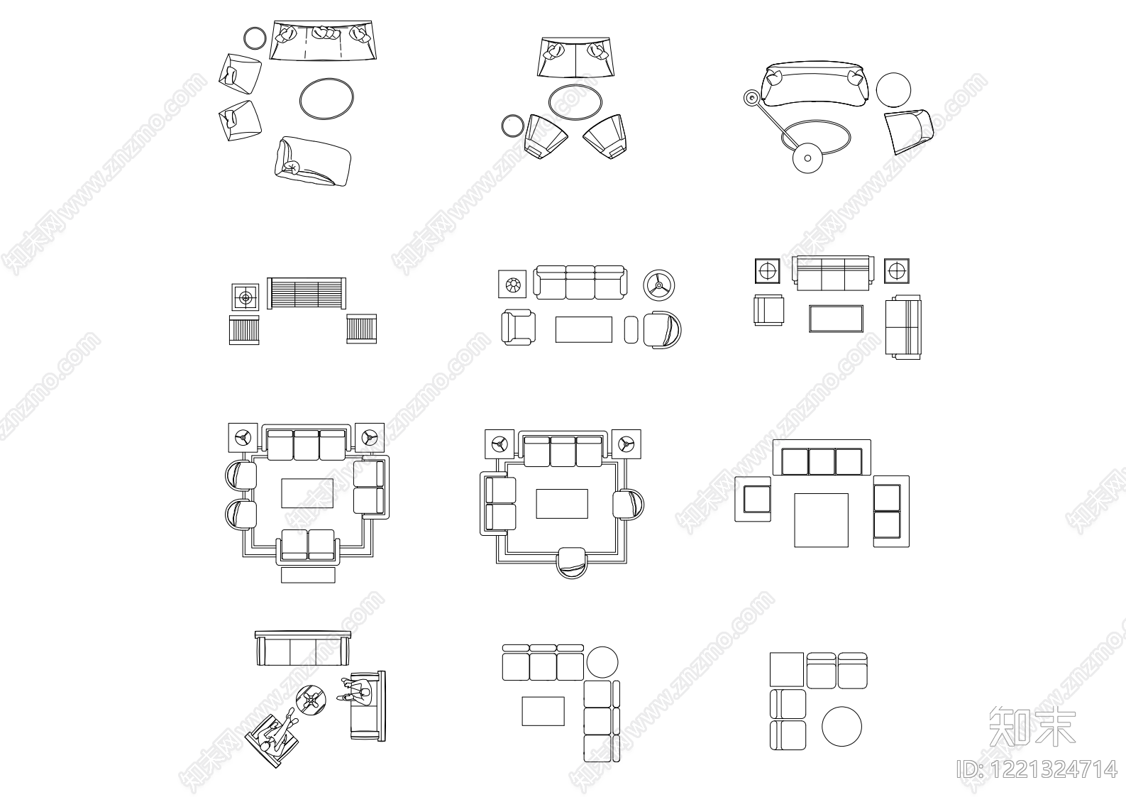 家具图库cad施工图下载【ID:1221324714】