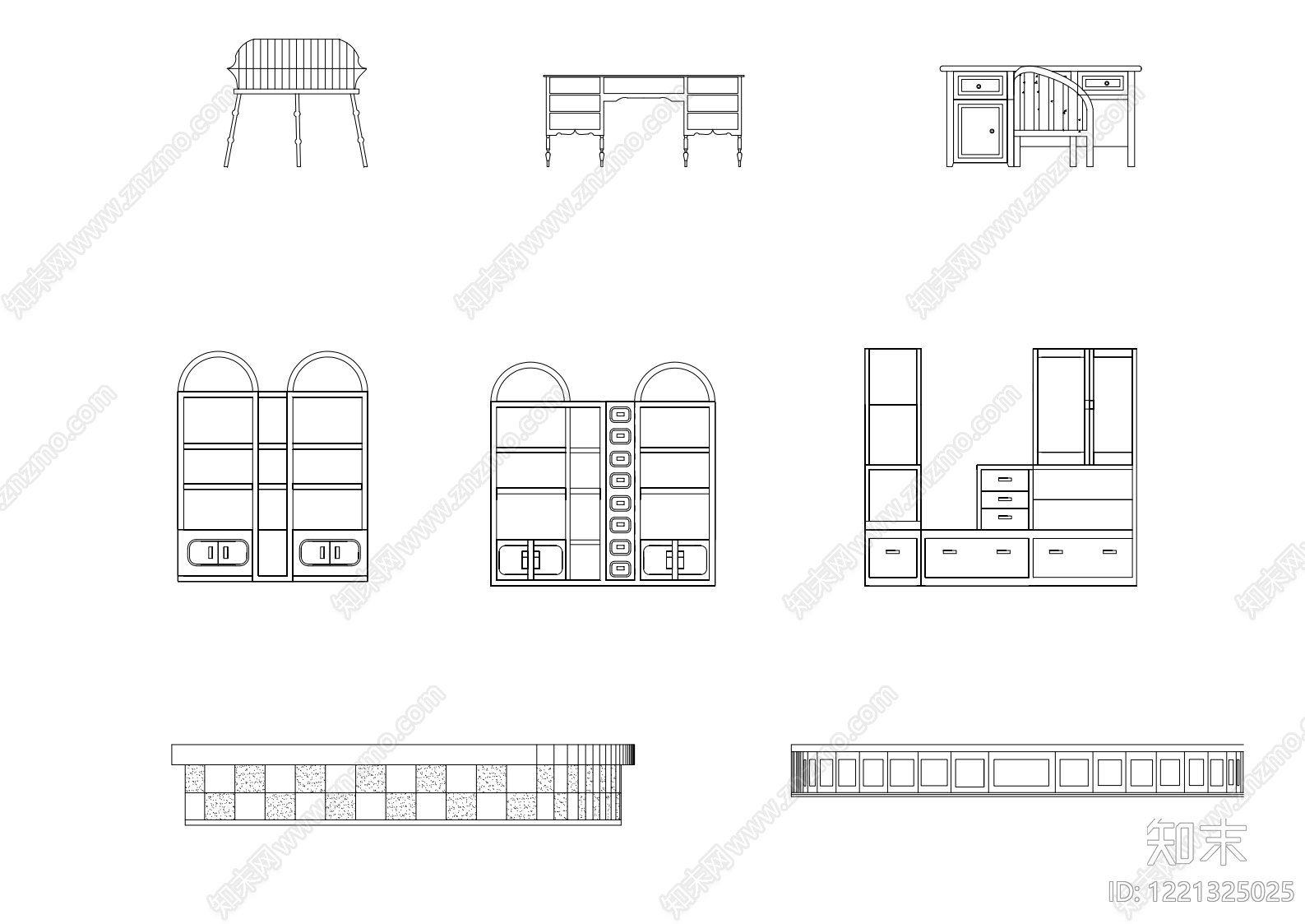 家具图库cad施工图下载【ID:1221325025】