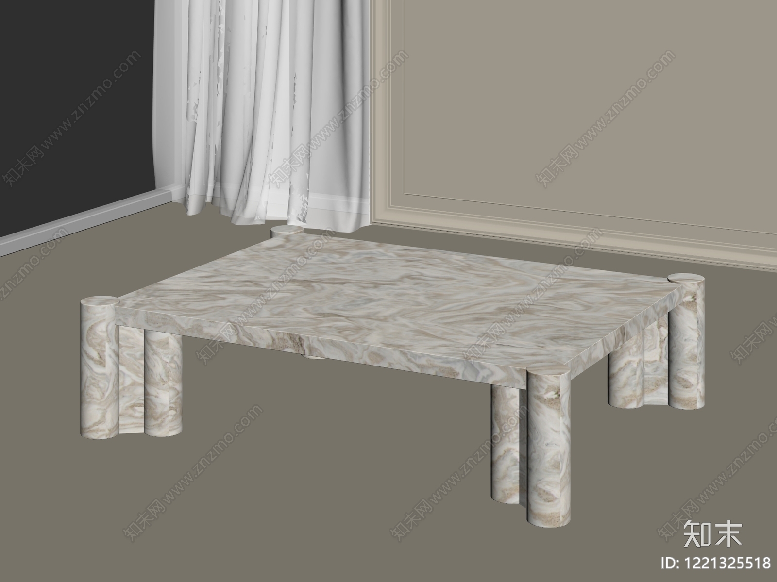 极简茶几3D模型下载【ID:1221325518】