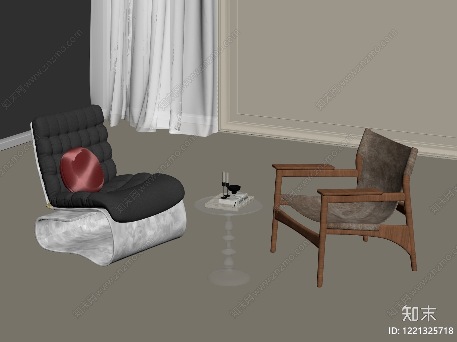 中古风休闲椅3D模型下载【ID:1221325718】