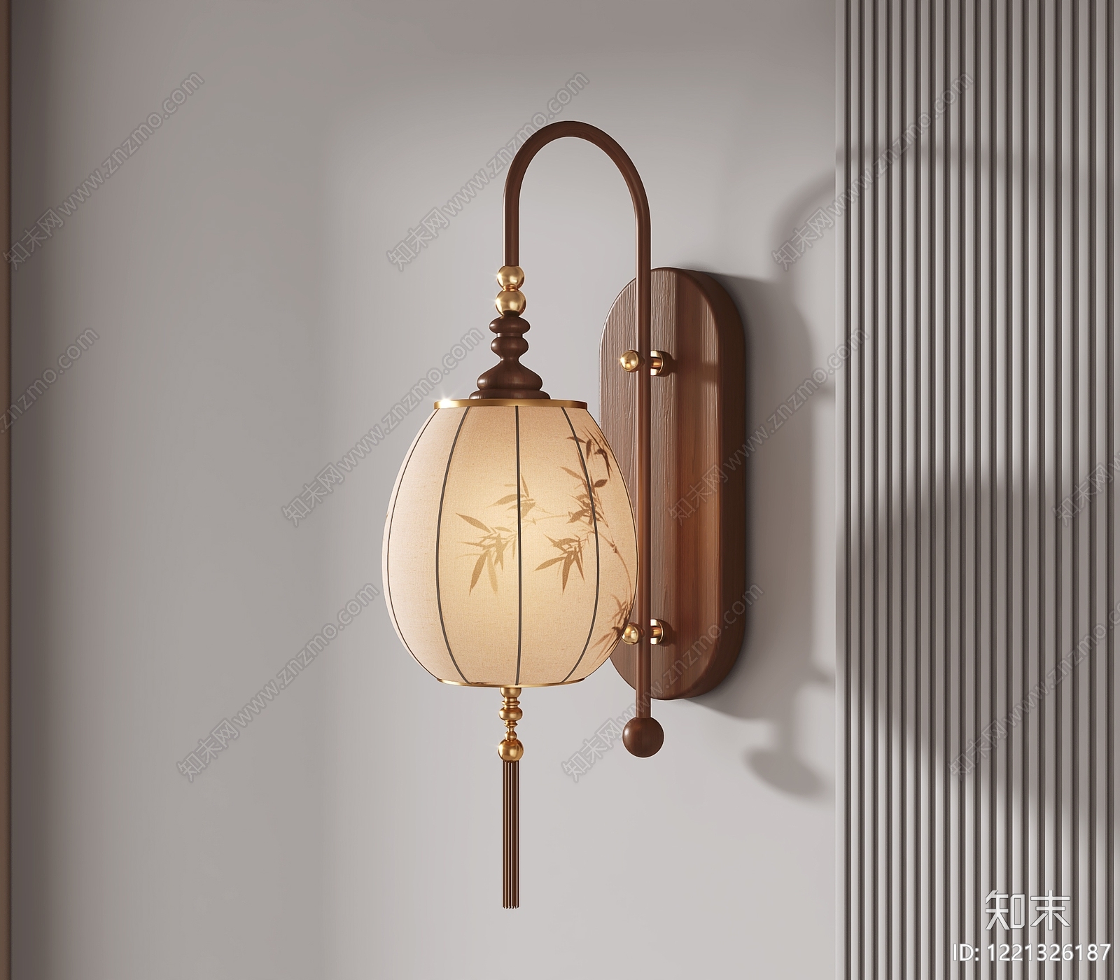 新中式壁灯3D模型下载【ID:1221326187】