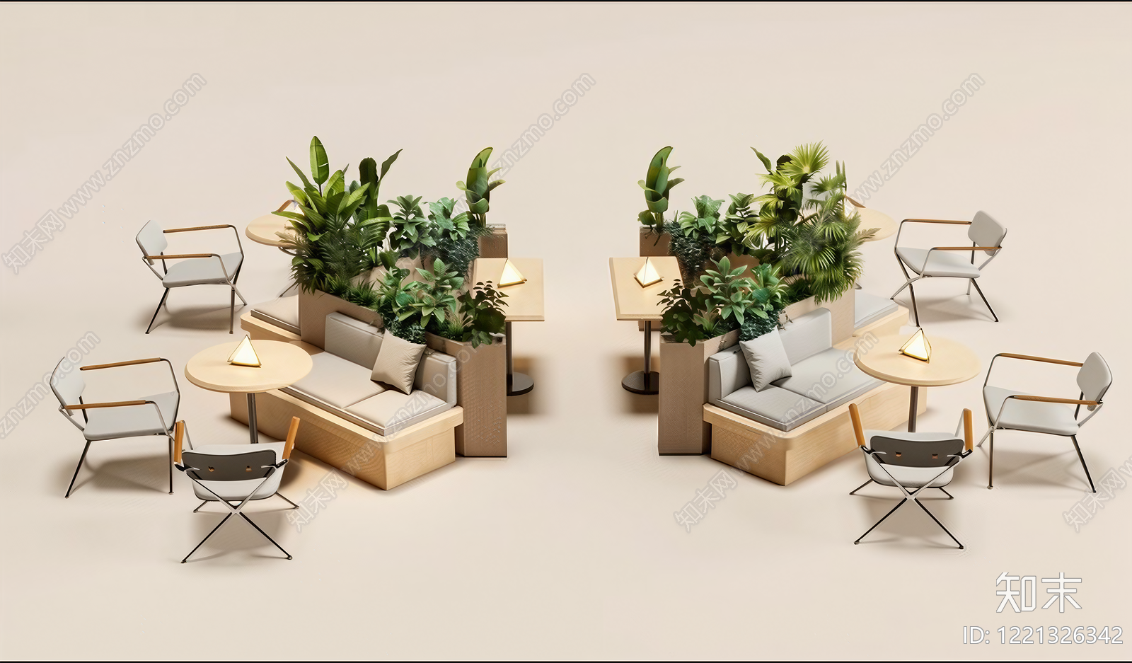 北欧咖啡厅3D模型渲染效果图