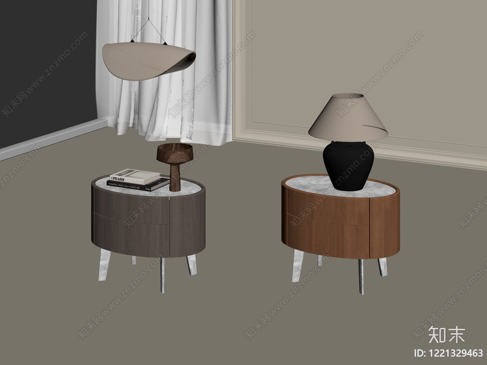 侘寂床头柜SU模型下载【ID:1221329463】