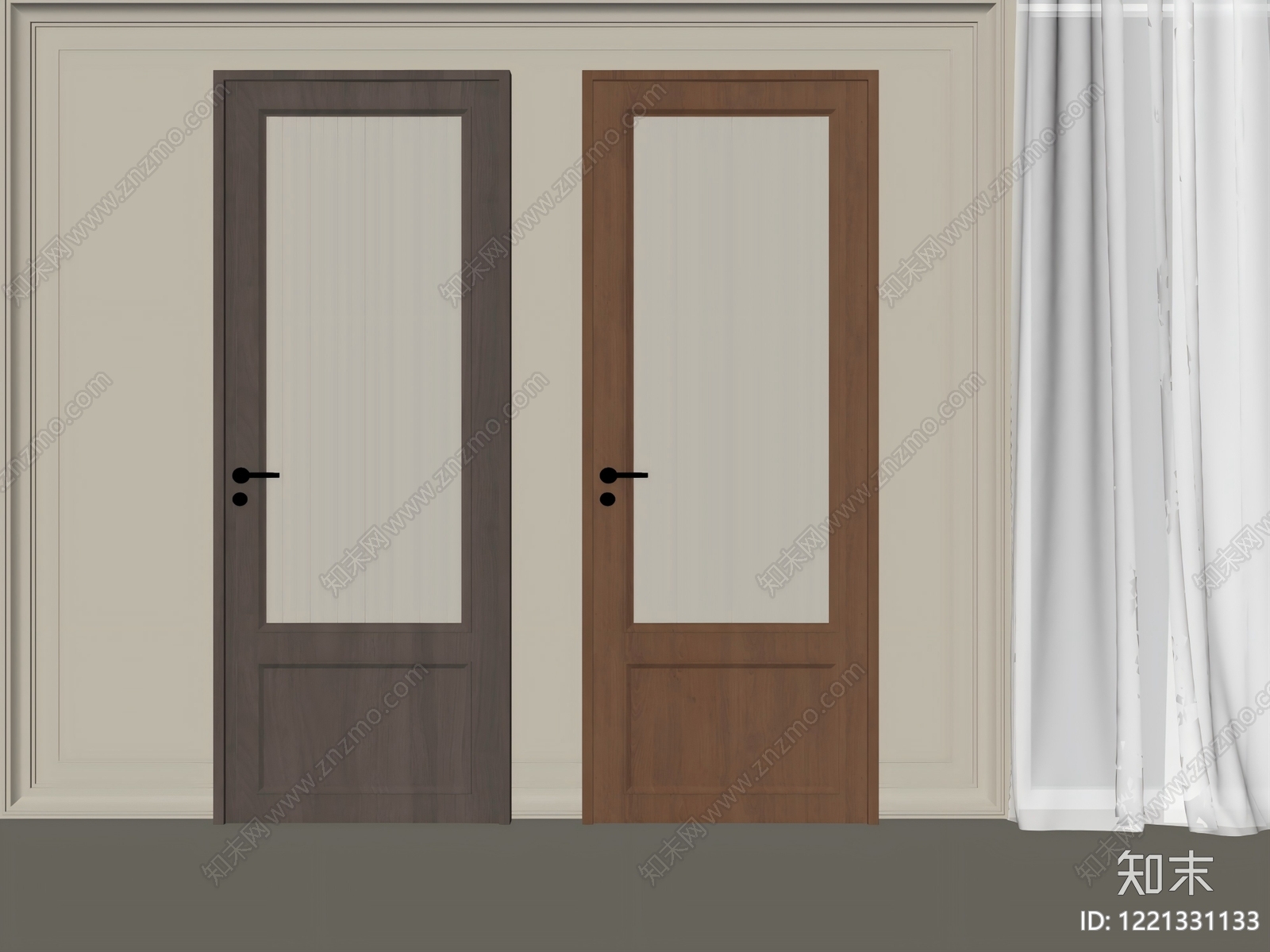 现代简约门组合3D模型下载【ID:1221331133】