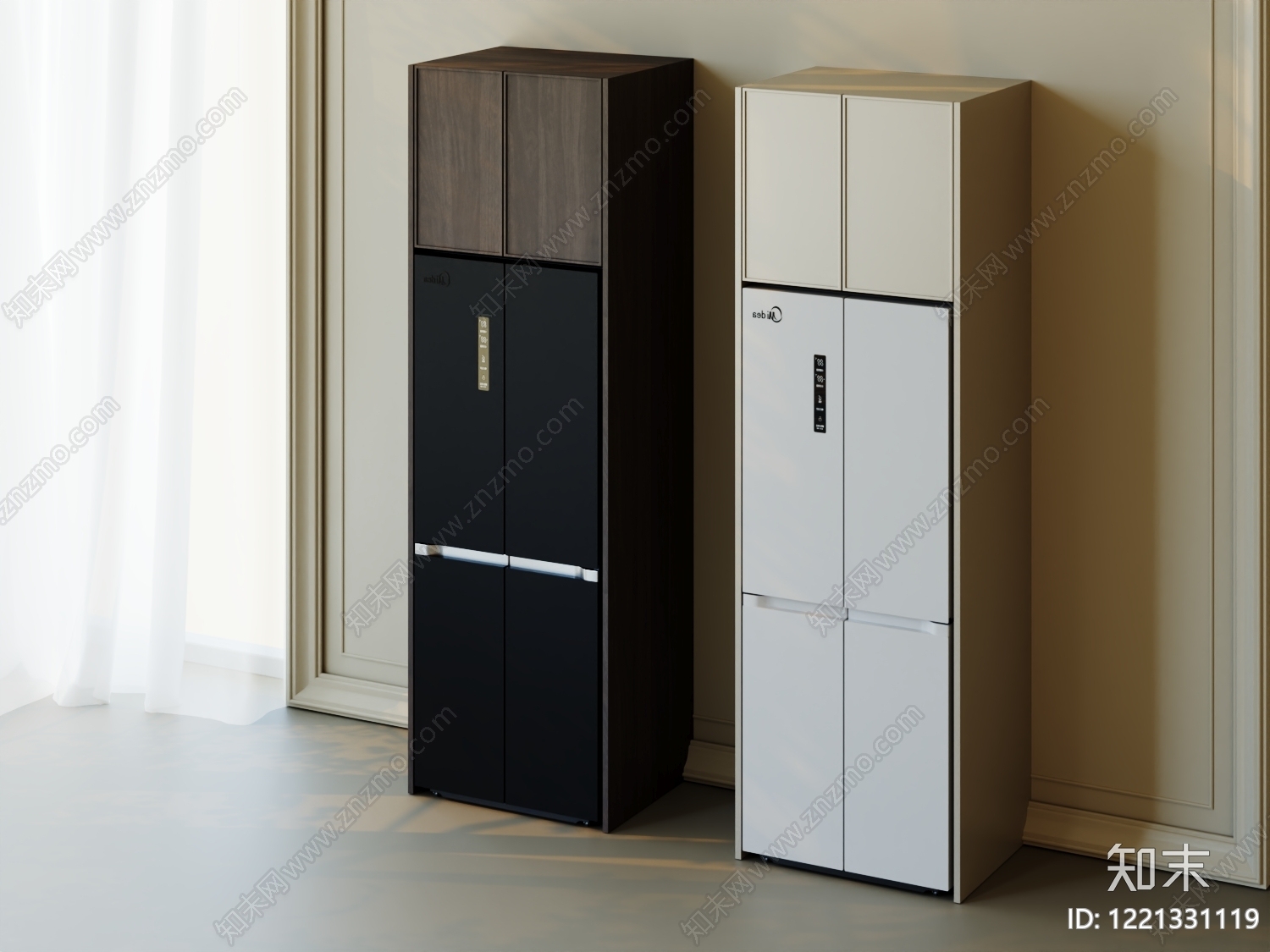 现代简约冰箱柜3D模型渲染效果图