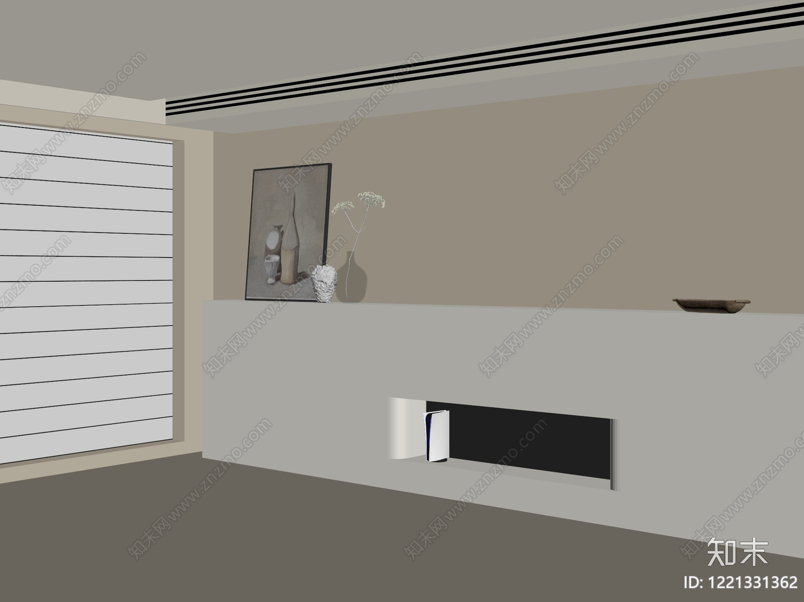 极简沙发背景墙3D模型下载【ID:1221331362】
