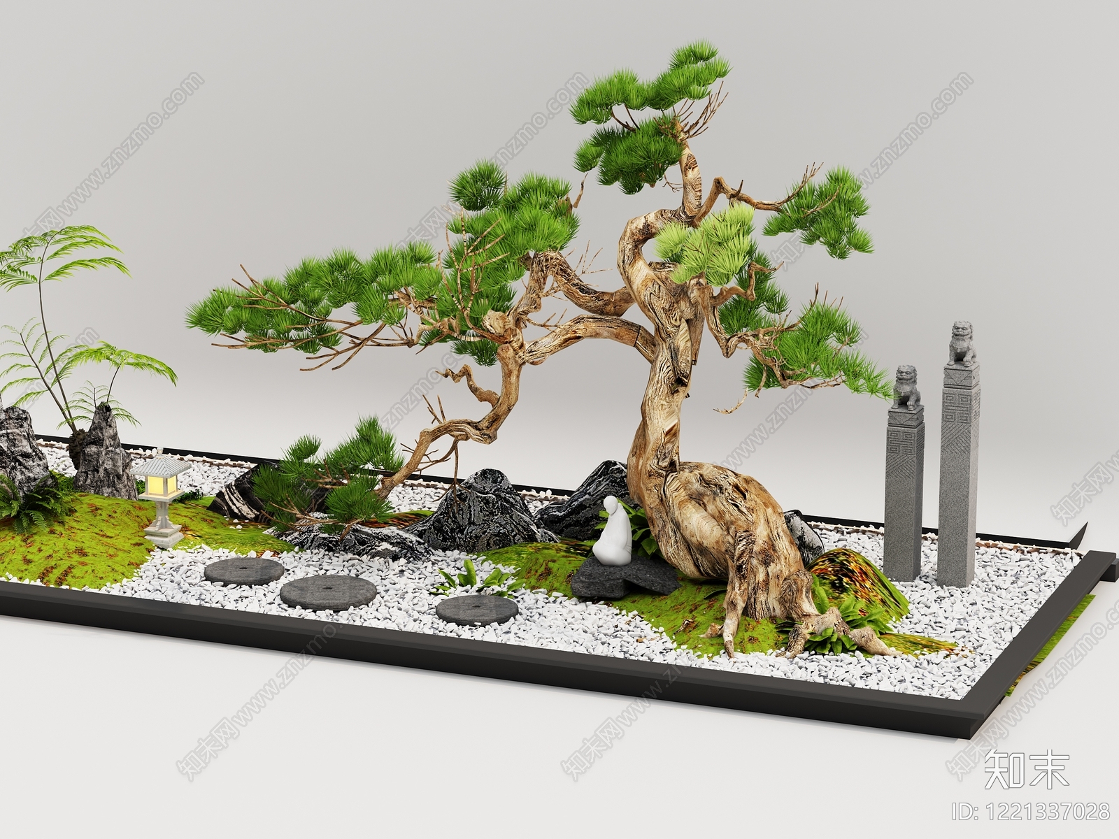禅意室内景观3D模型下载【ID:1221337028】