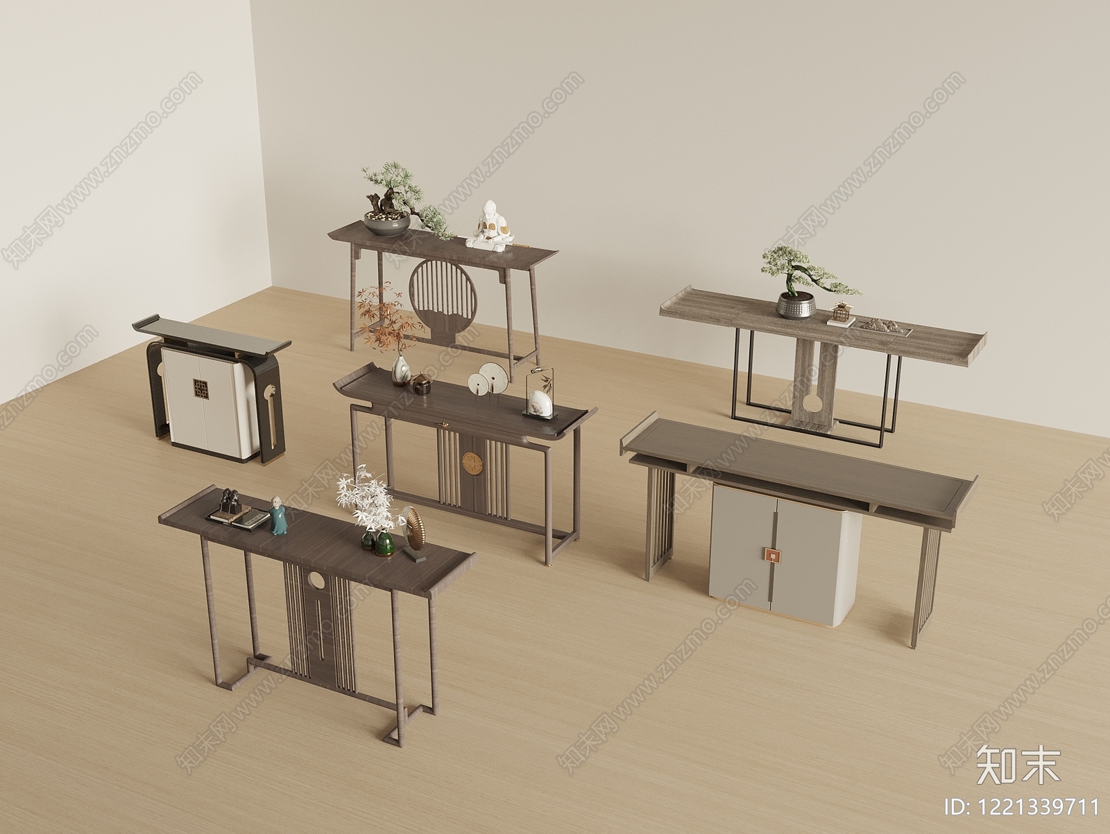 新中式条案SU模型下载【ID:1221339711】