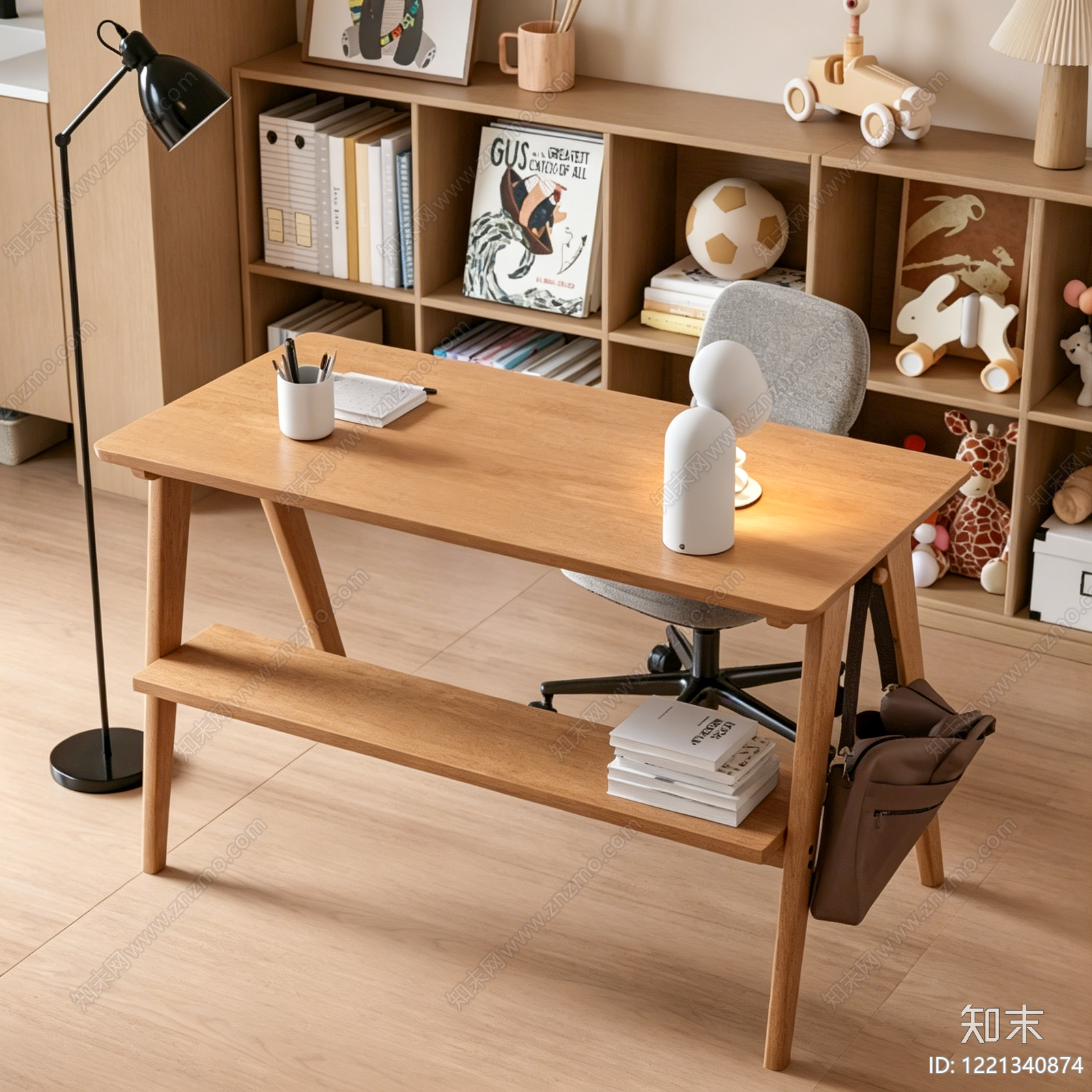 北欧书桌3D模型下载【ID:1221340874】