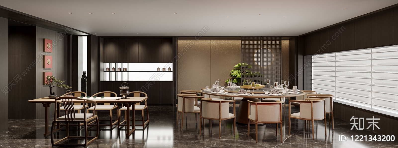 新中式包厢3D模型下载【ID:1221343200】